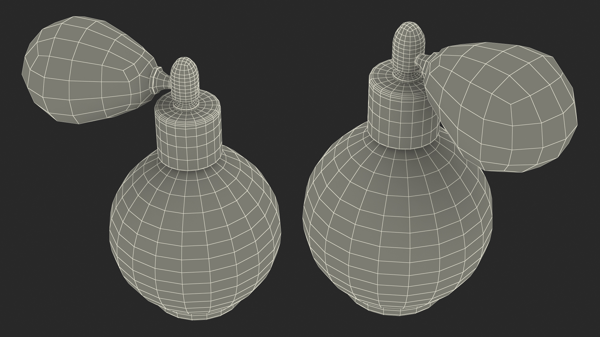 3D model Spherical Perfume Bottle with Silver Cap