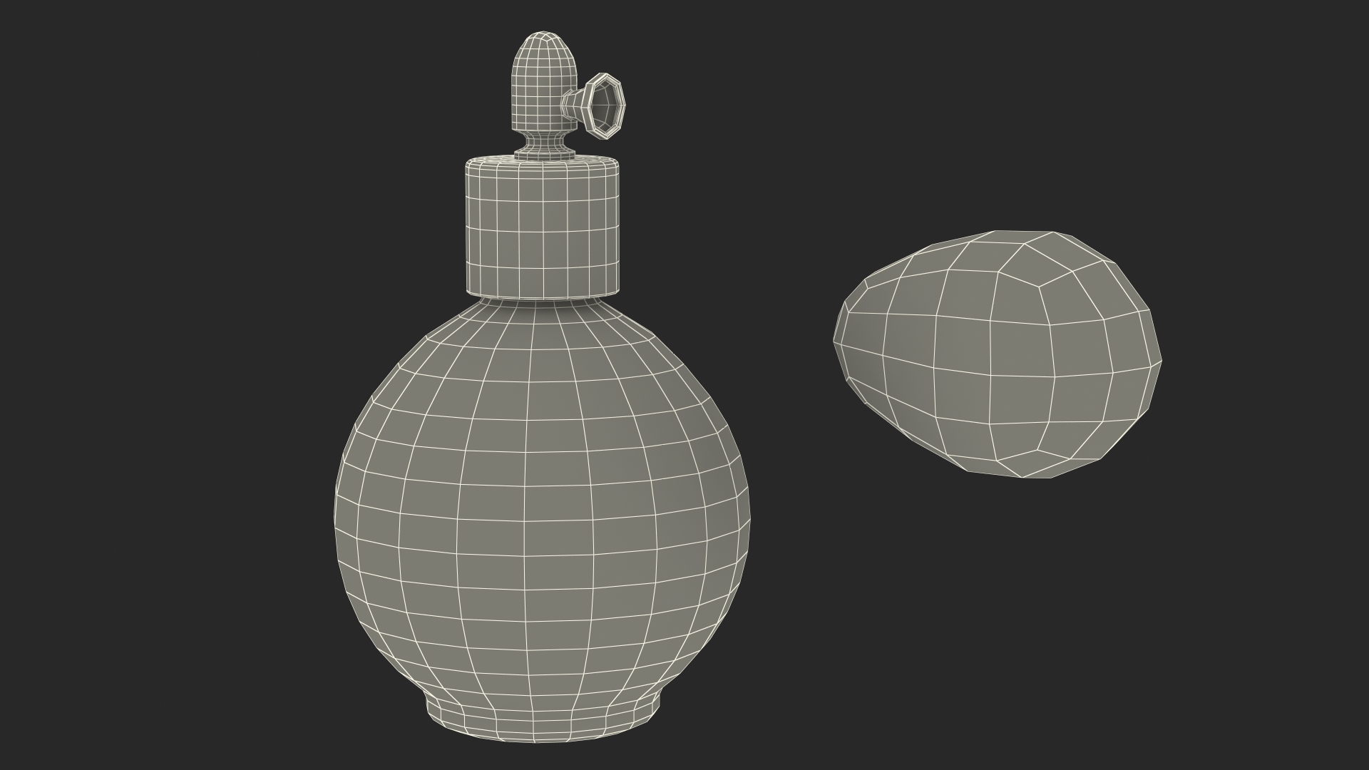 3D model Spherical Perfume Bottle with Silver Cap