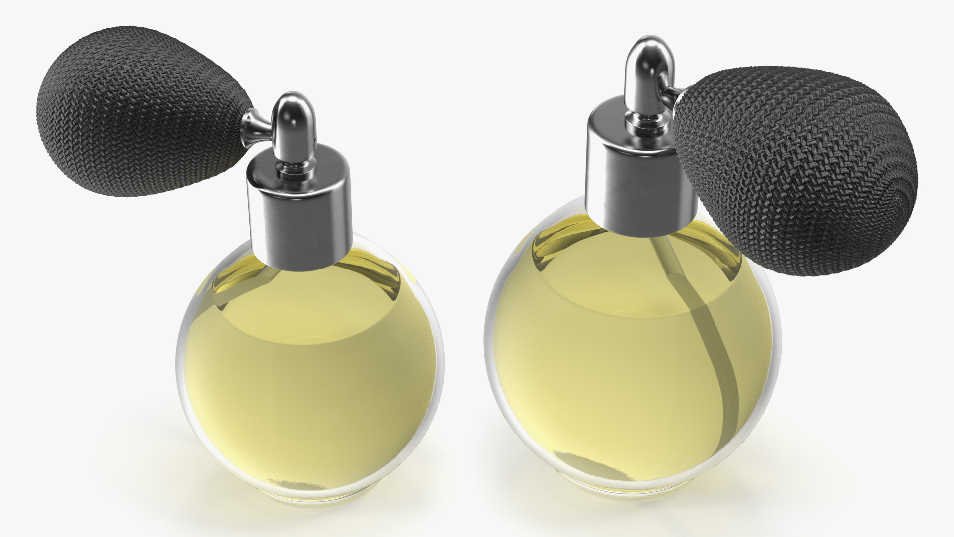 3D model Spherical Perfume Bottle with Silver Cap