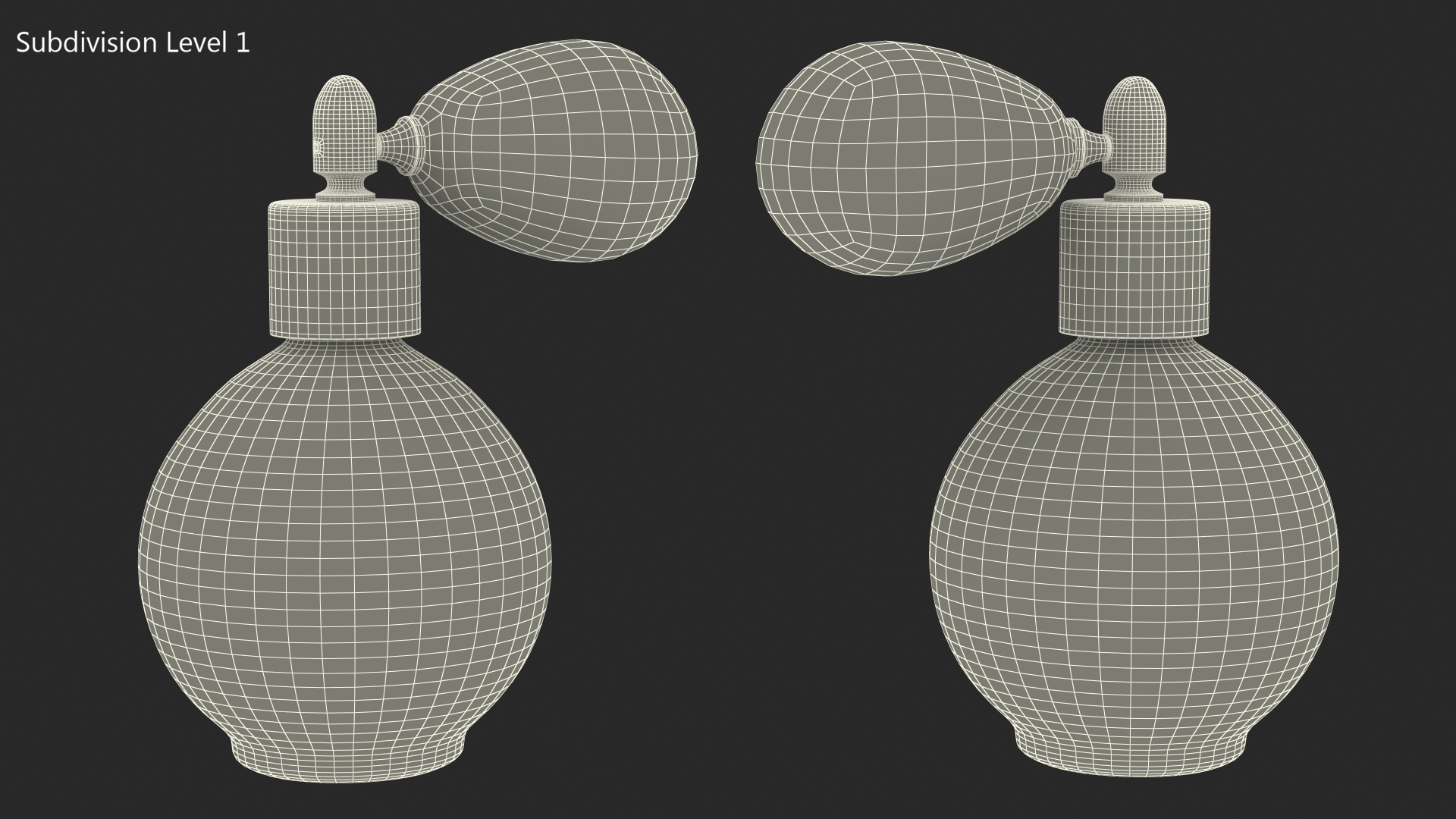 3D model Spherical Perfume Bottle with Silver Cap