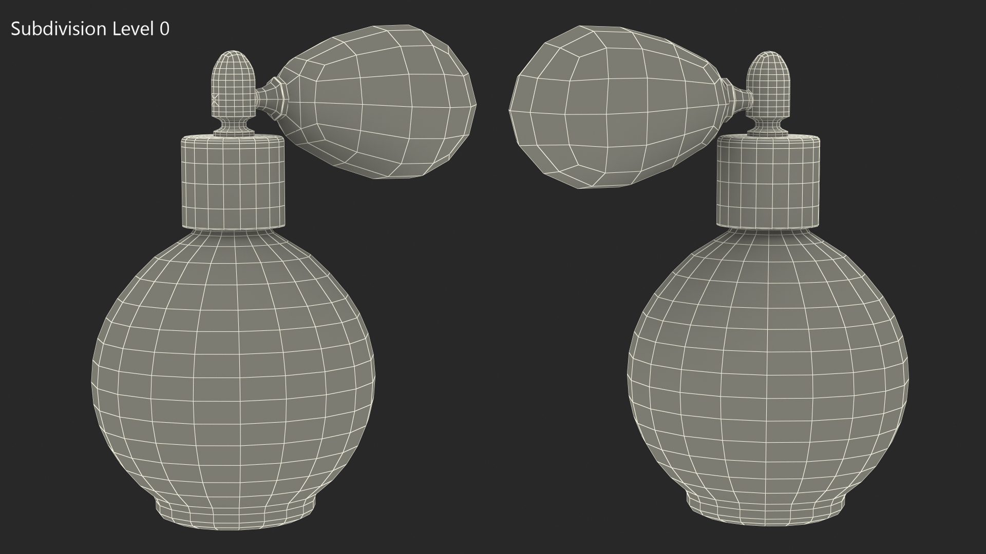 3D model Spherical Perfume Bottle with Silver Cap