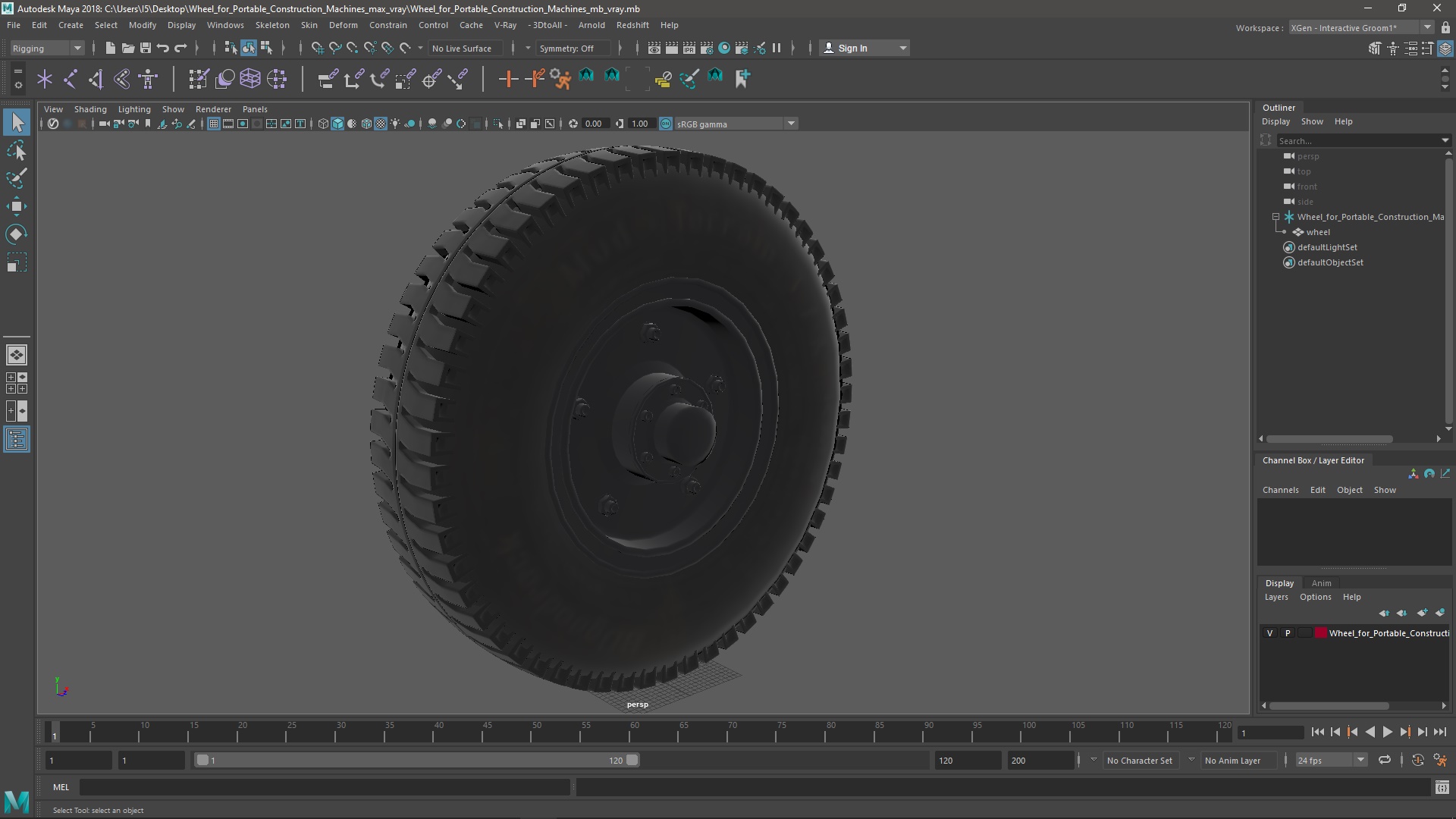 3D model Wheel for Portable Construction Machines