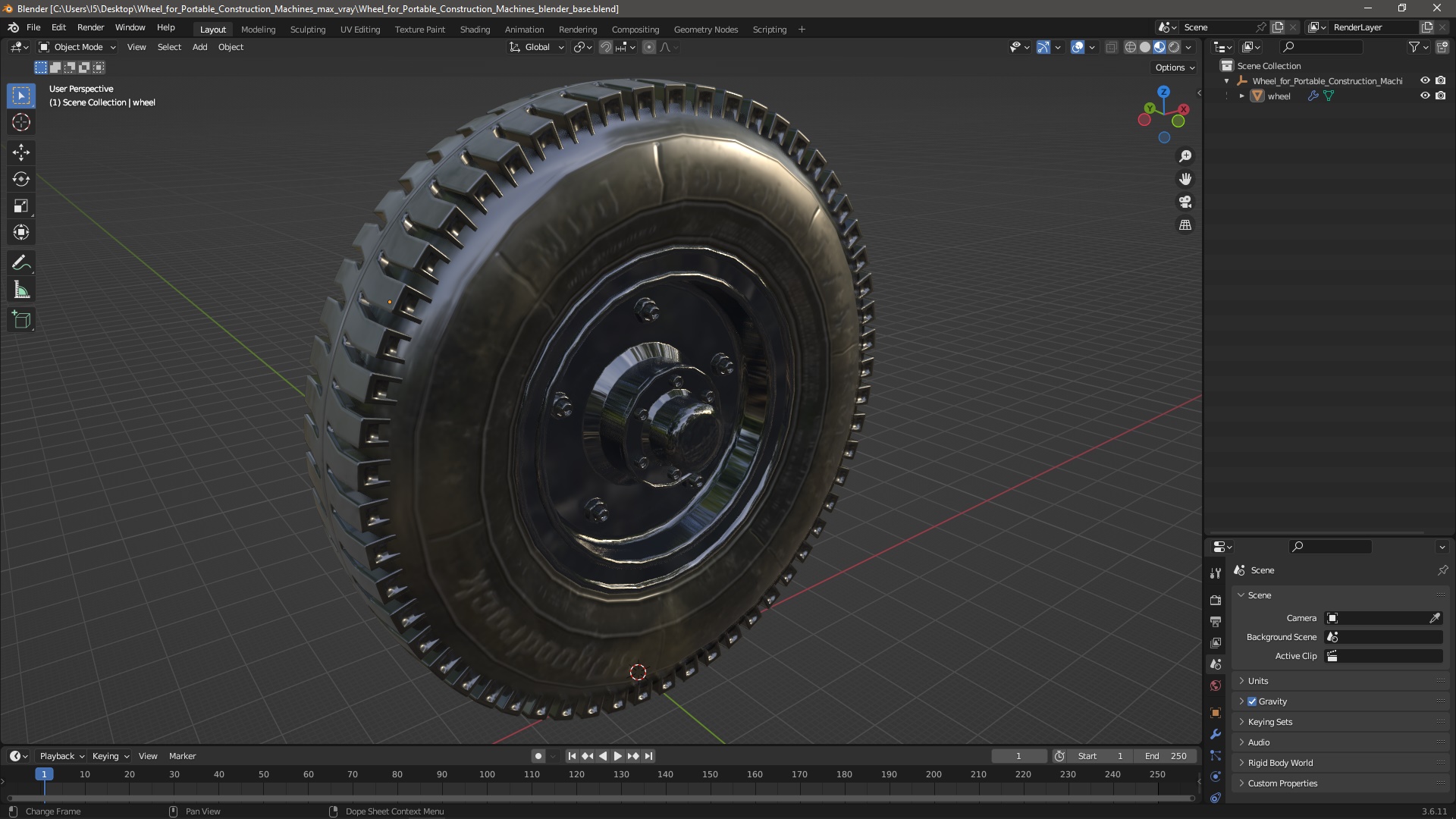 3D model Wheel for Portable Construction Machines