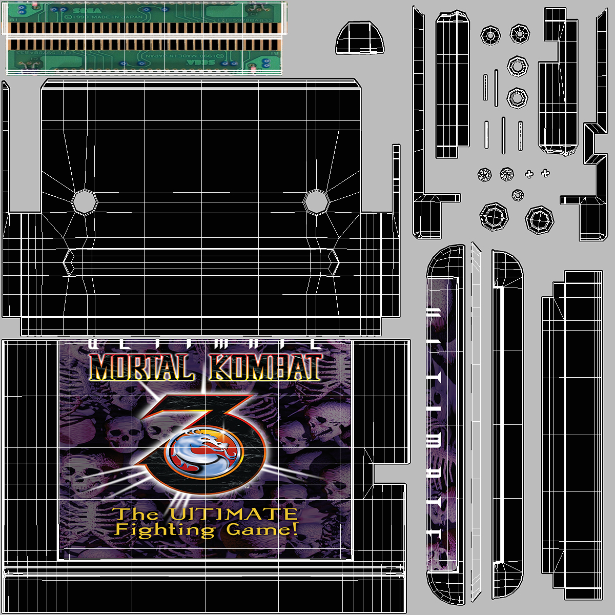 3D Console Cartridge Mortal Kombat 3 model