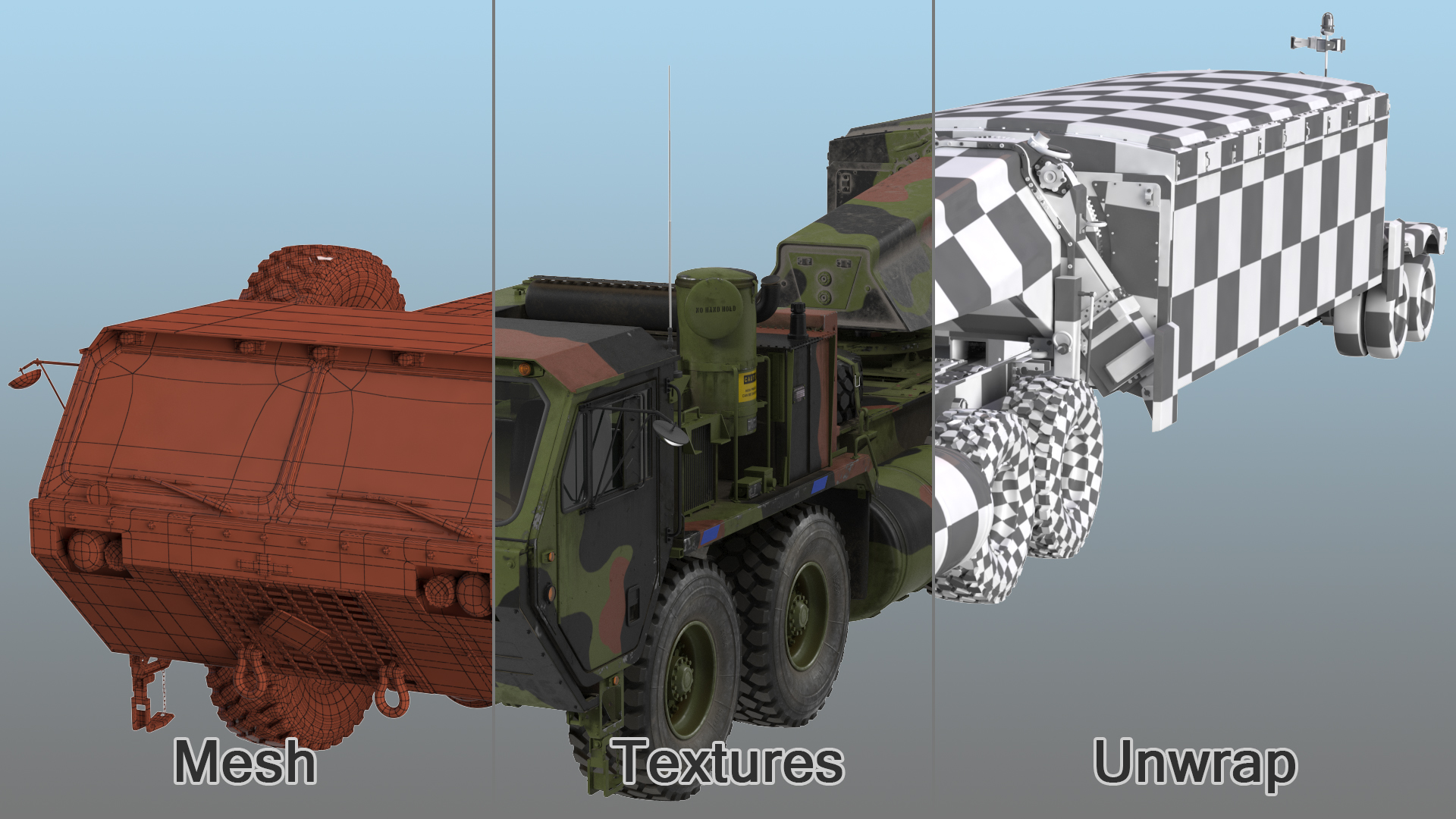 3D Camouflage M983 Tractor with TPY2 Radar Rigged