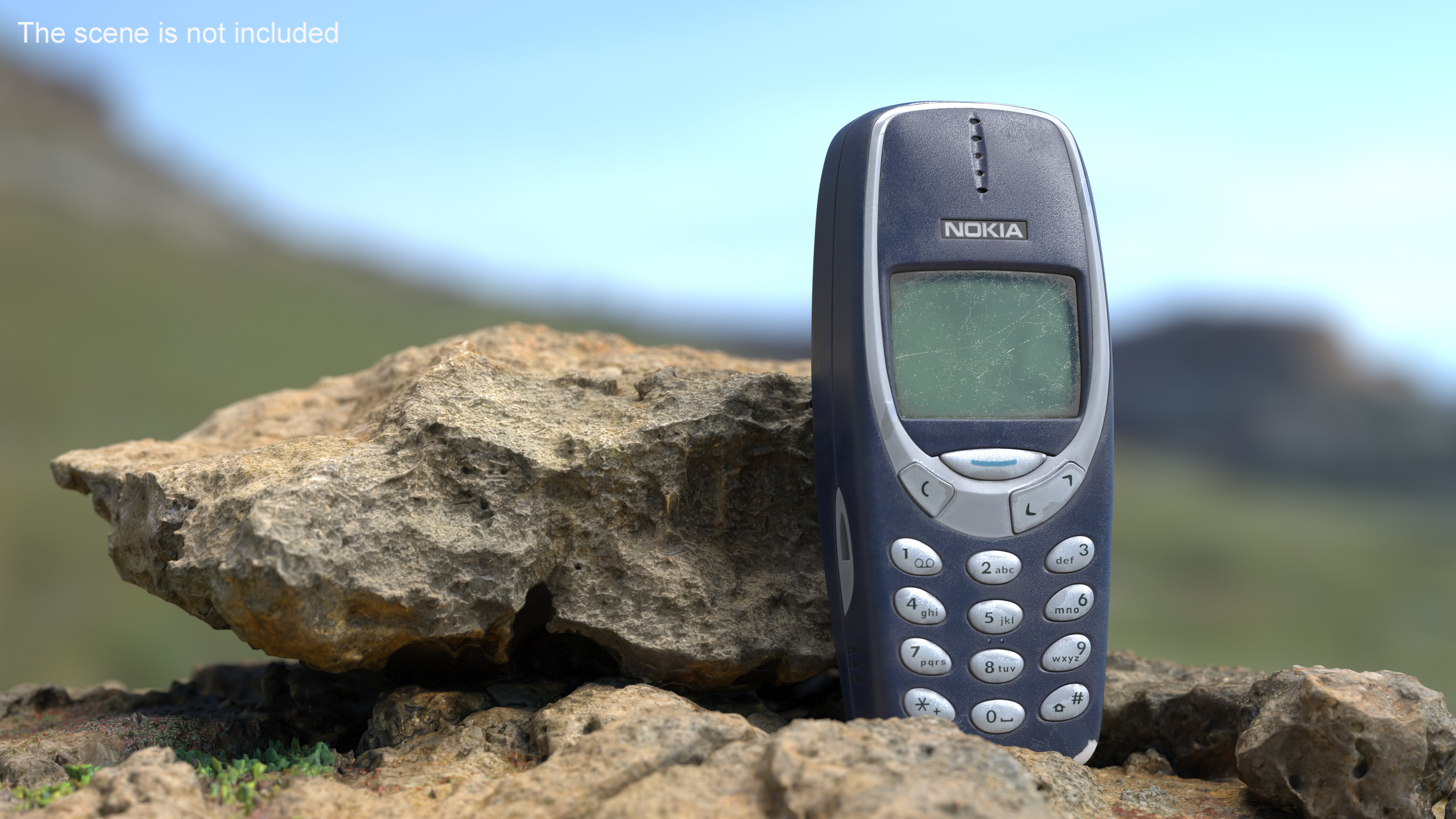 3D Old Scratched Phone Nokia 3310 Switched Off model