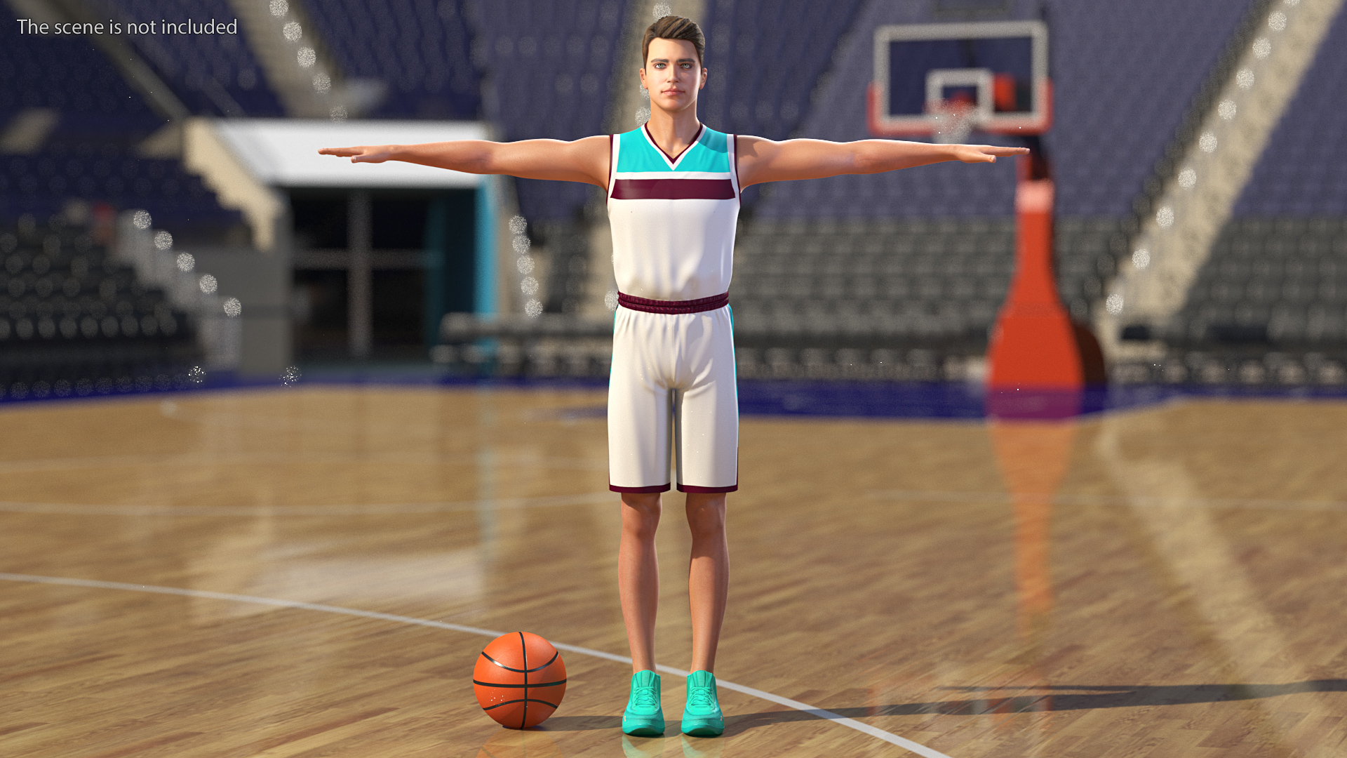 Teen Boy Basketball Neutral Pose 3D