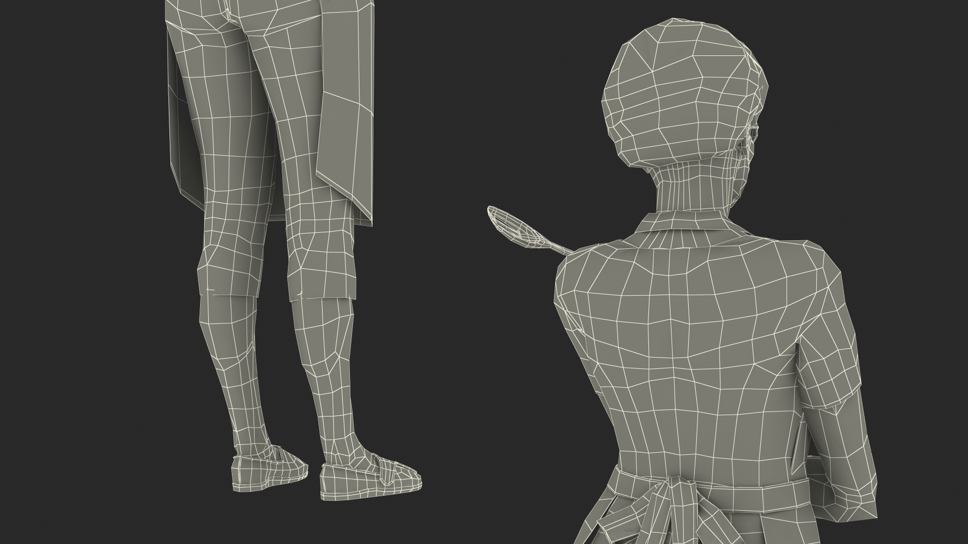 3D Kitchen Style Asian Grandma Standing