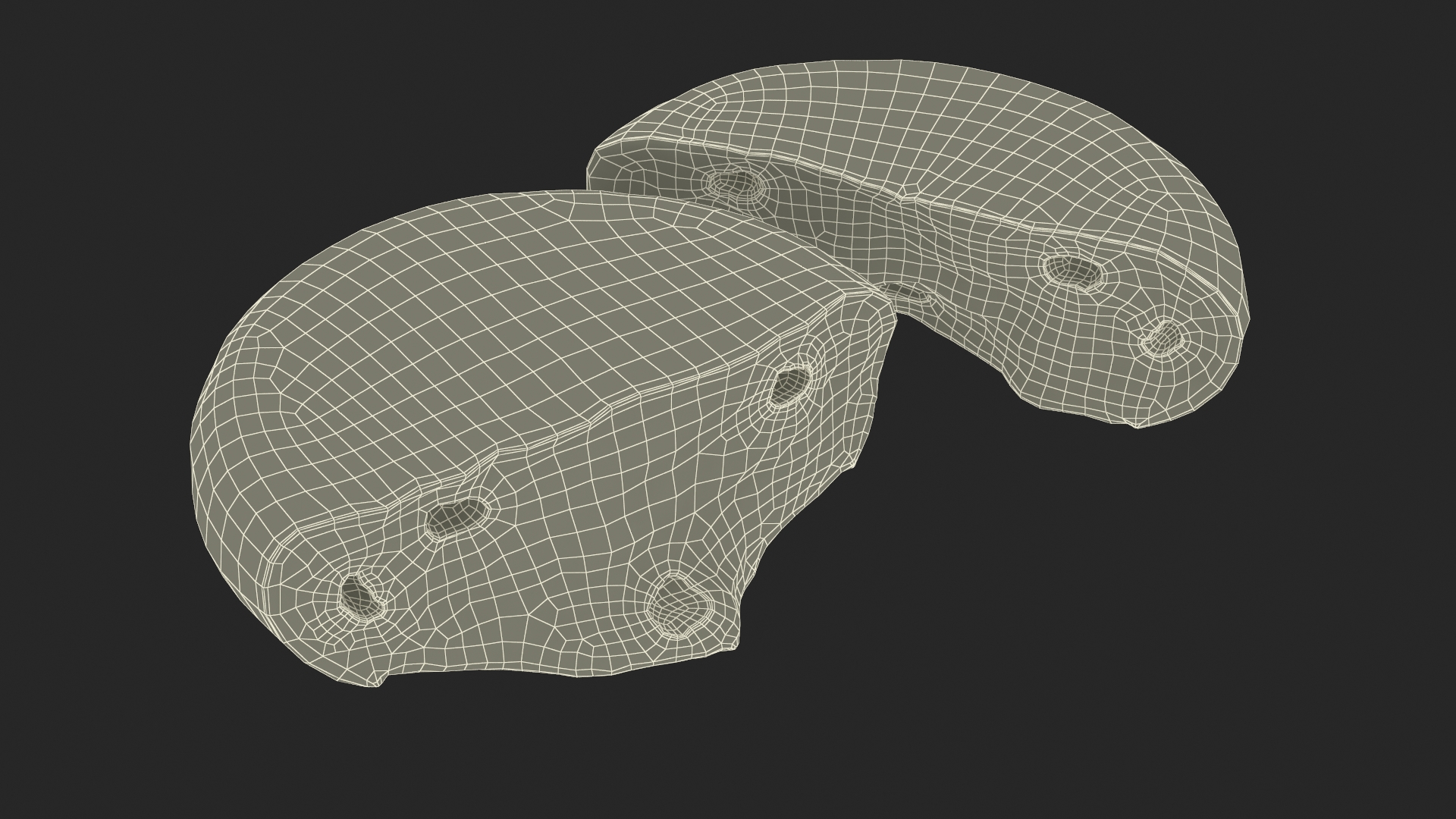 3D Broken Loaf of Round Bread