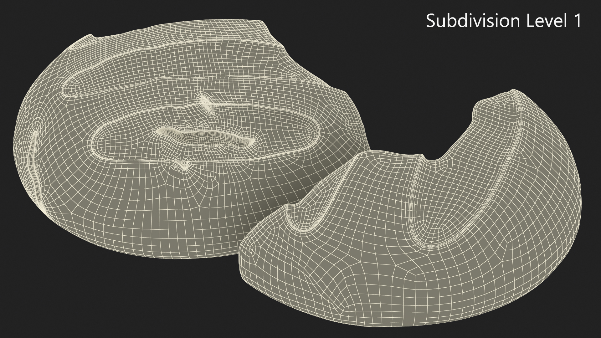 3D Broken Loaf of Round Bread