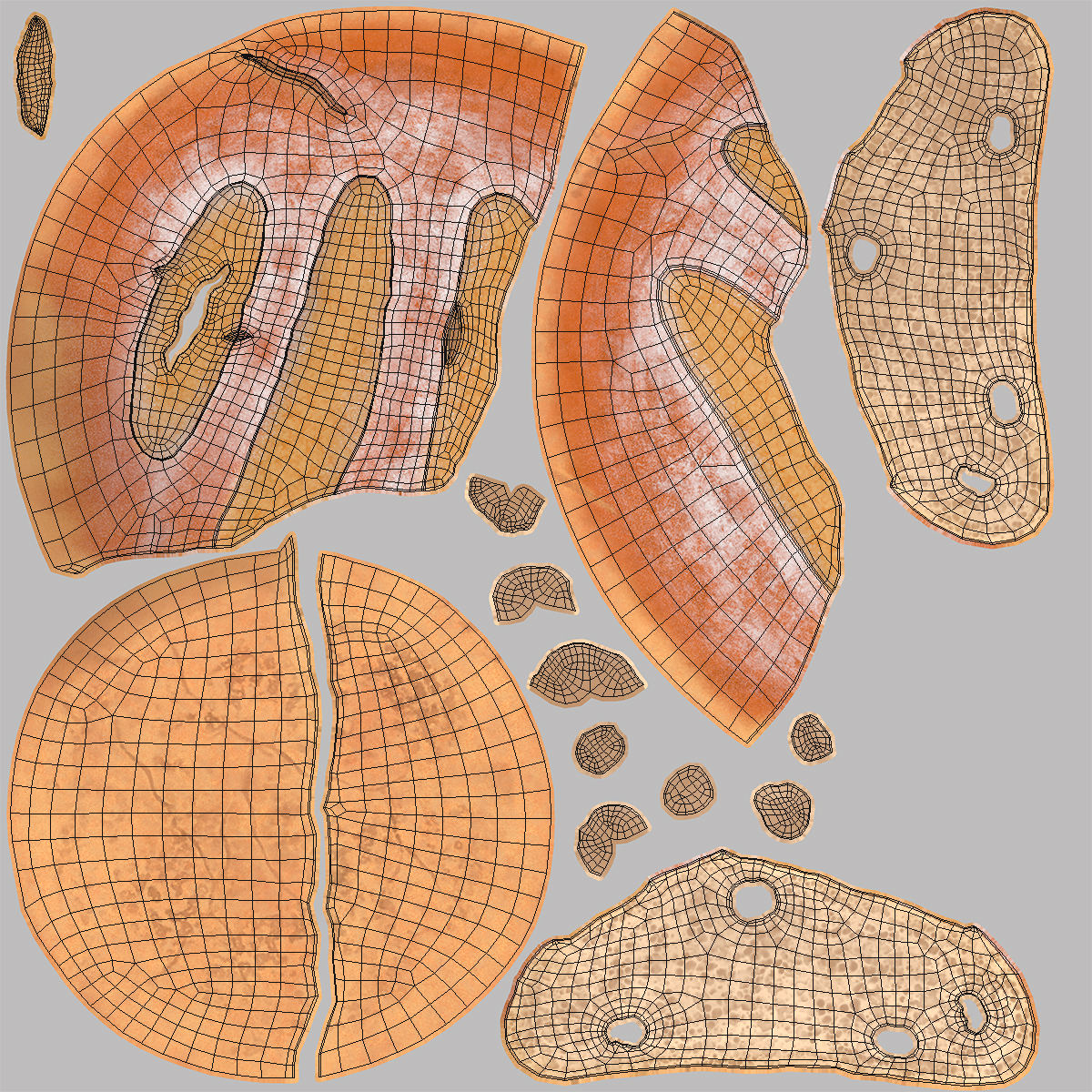 3D Broken Loaf of Round Bread