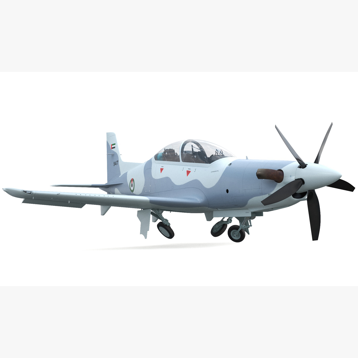 Training Aircraft Pilatus PC-21 Grey Rigged for Cinema 4D 3D
