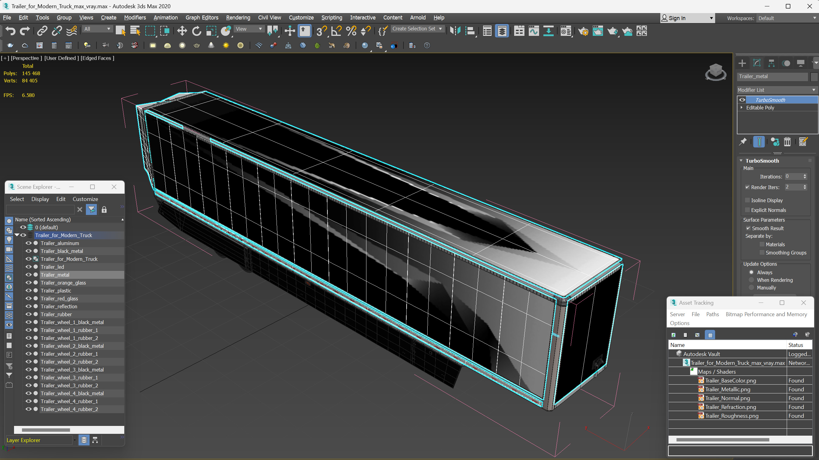Trailer for Modern Truck 3D model