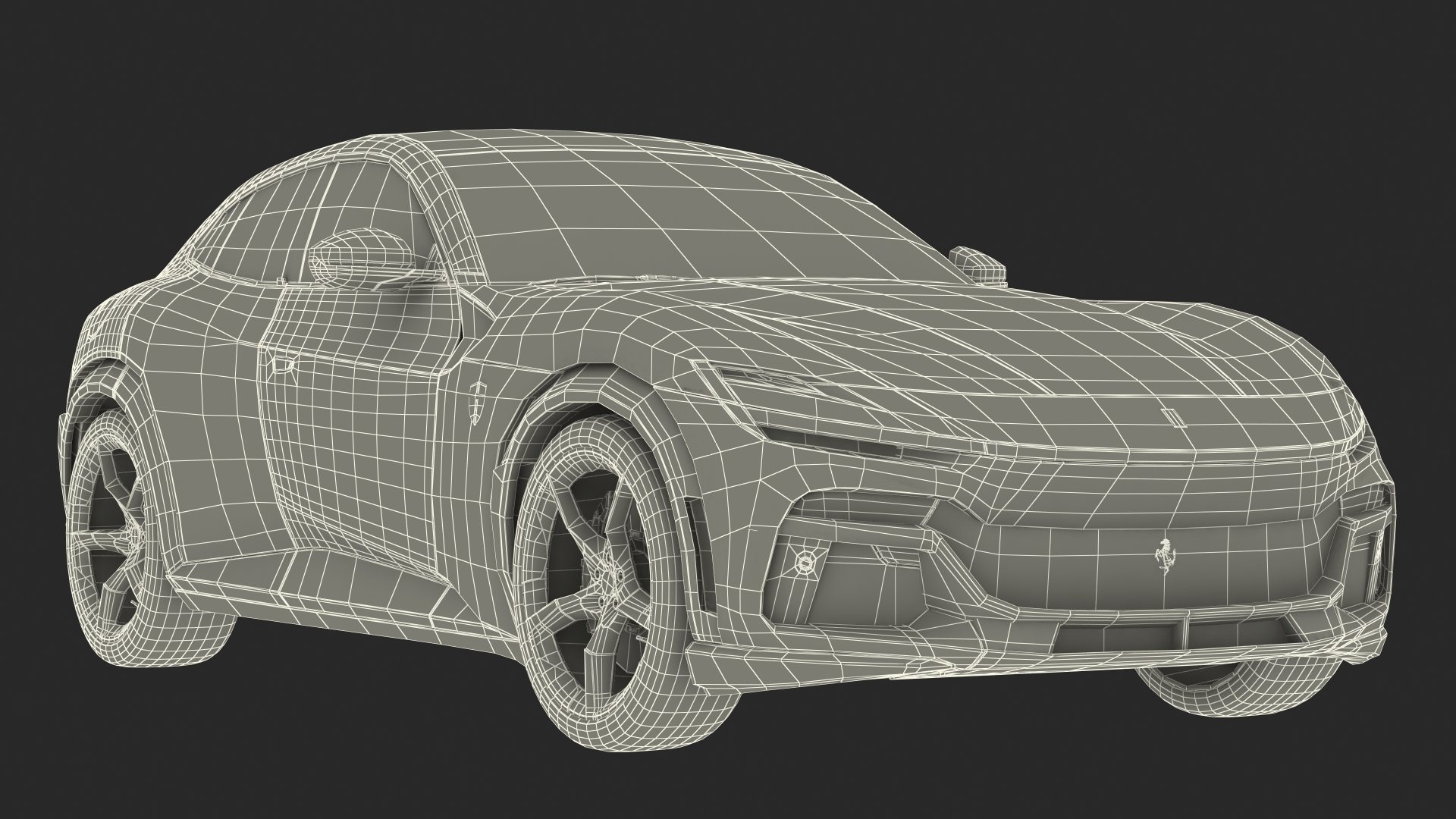 2023 Ferrari Purosangue SUV Grey 3D