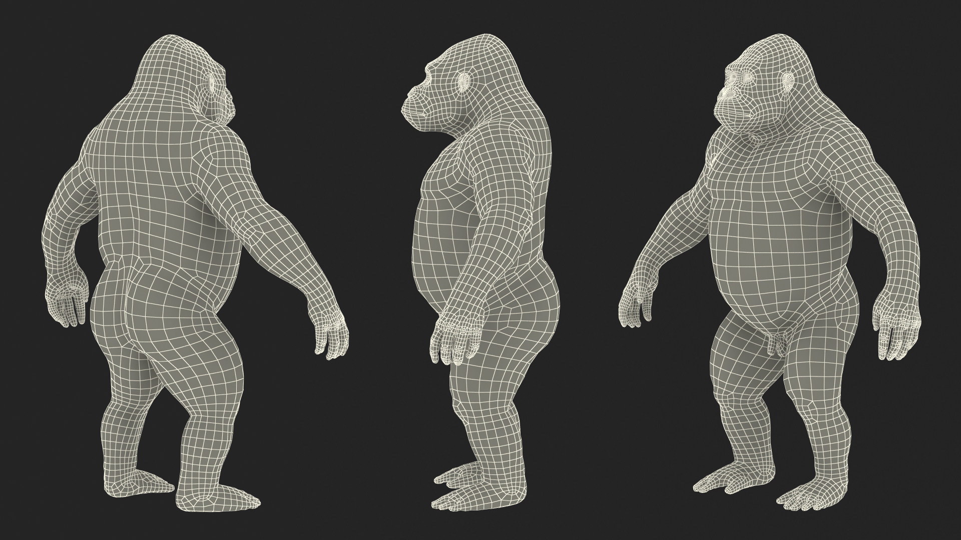 3D Gorilla Animated Rigged model