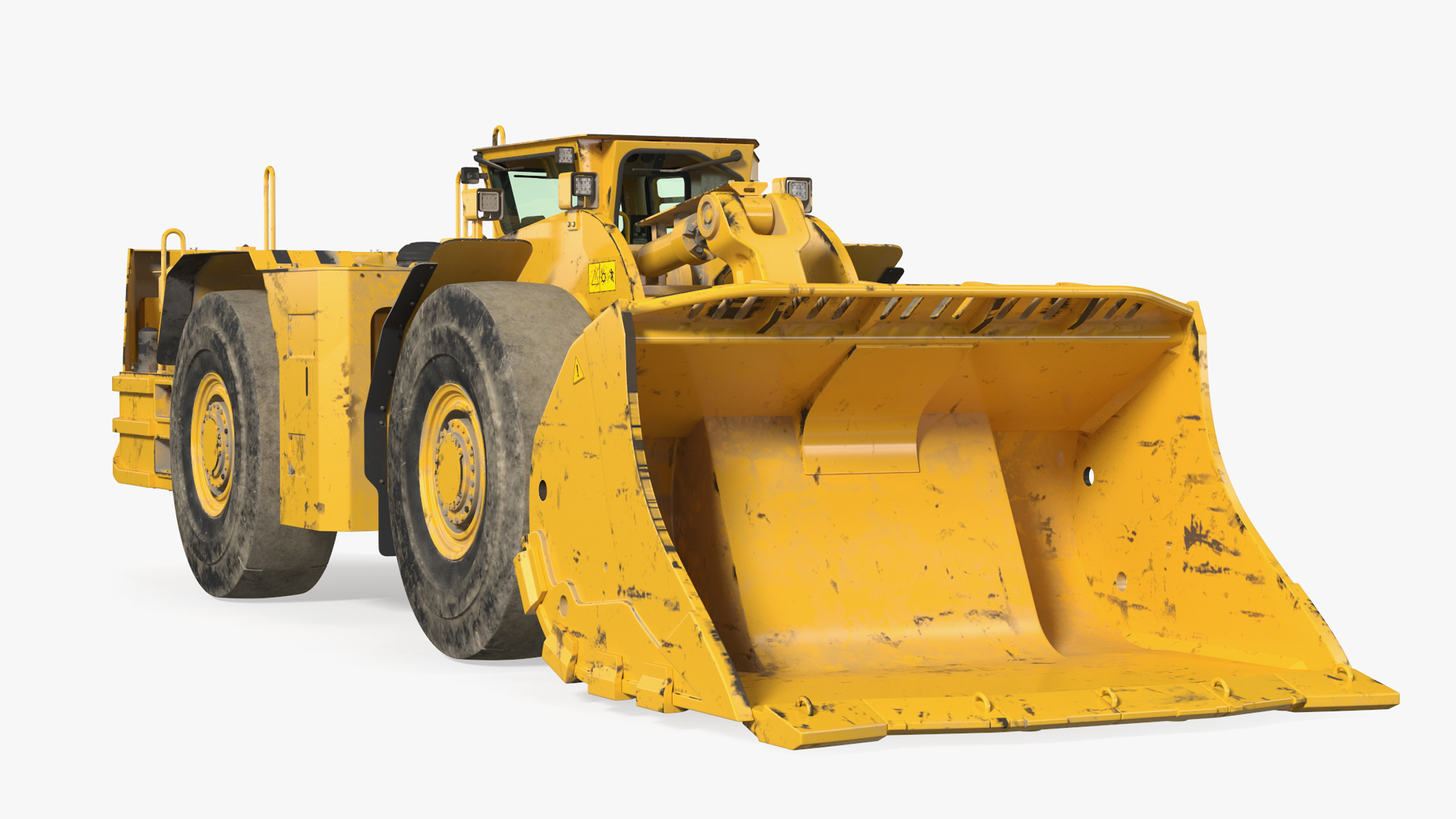 3D model Mining Loader Dirty Rigged for Maya