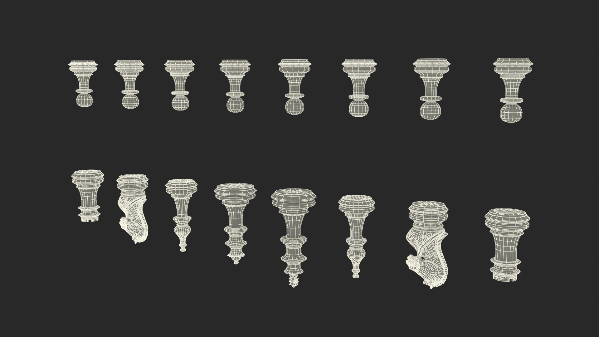 Wall Mounted Chess Set 3D