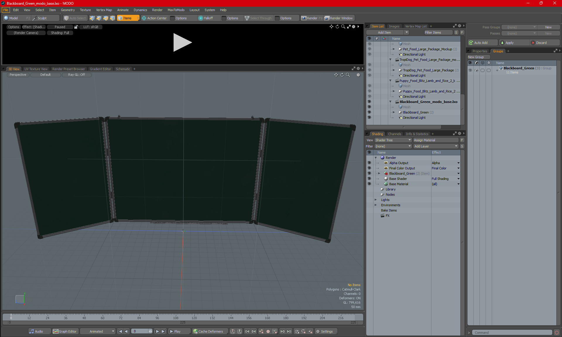 3D Blackboard Green