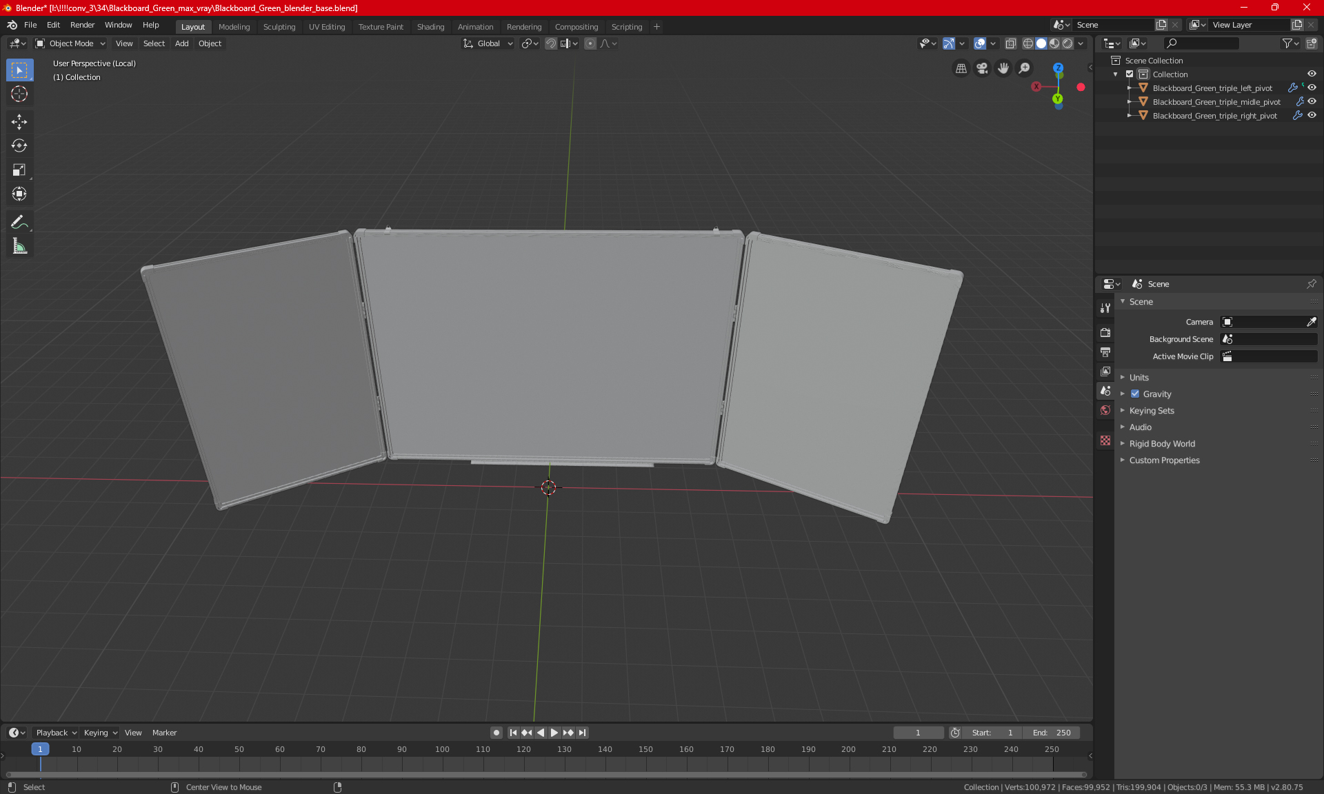 3D Blackboard Green