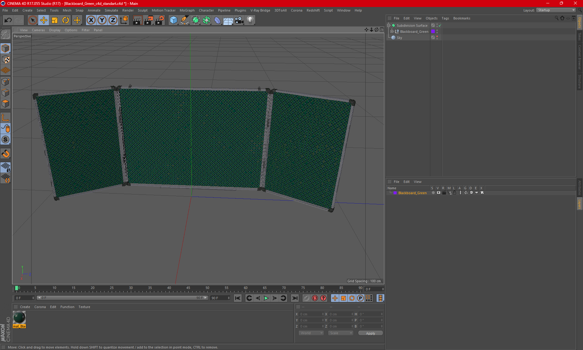 3D Blackboard Green