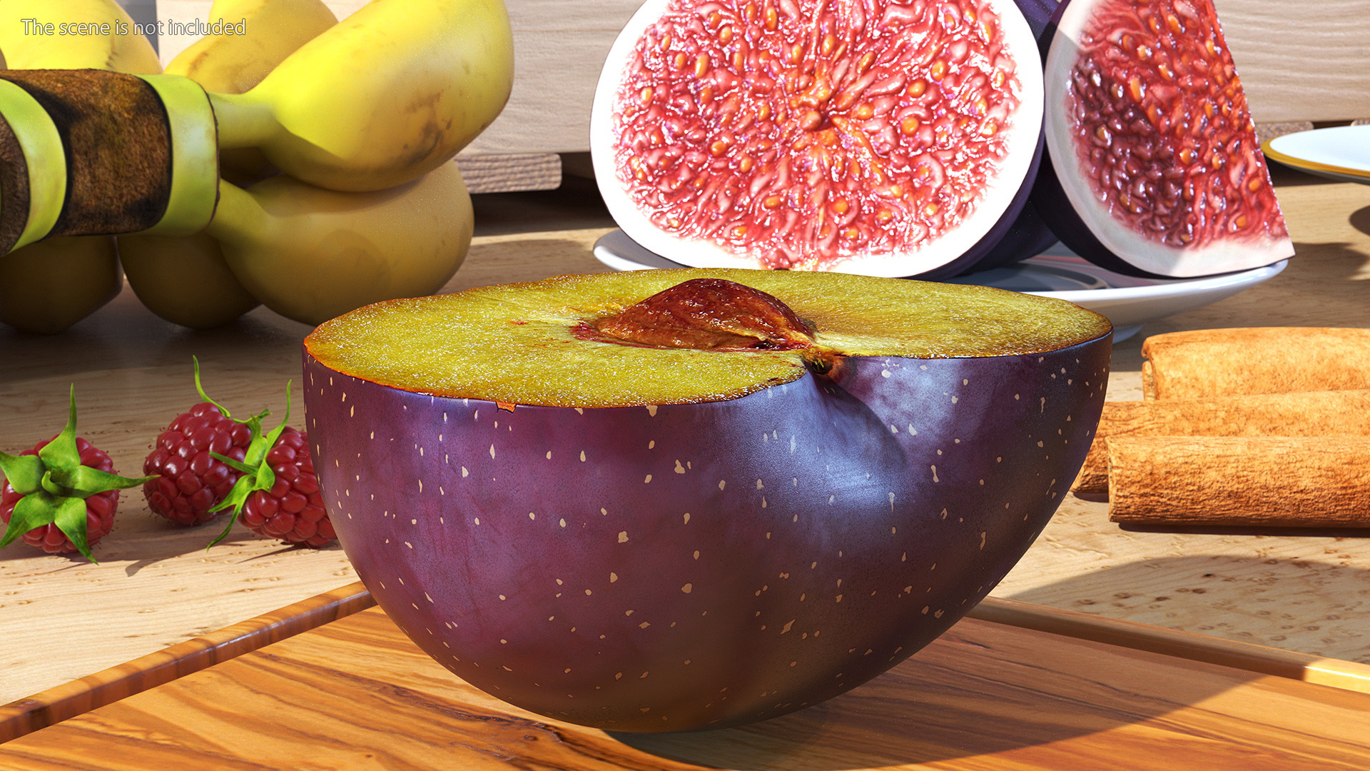 Ripe Plum Half 3D model