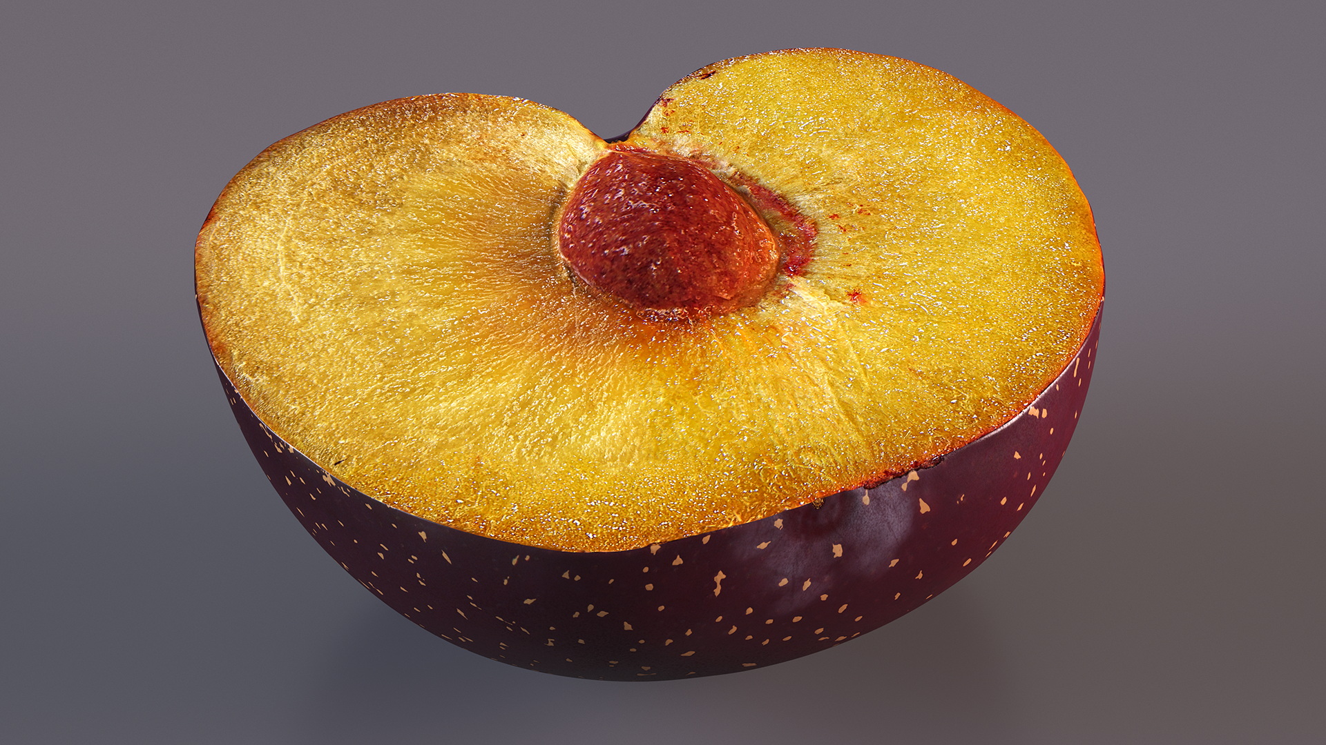 Ripe Plum Half 3D model