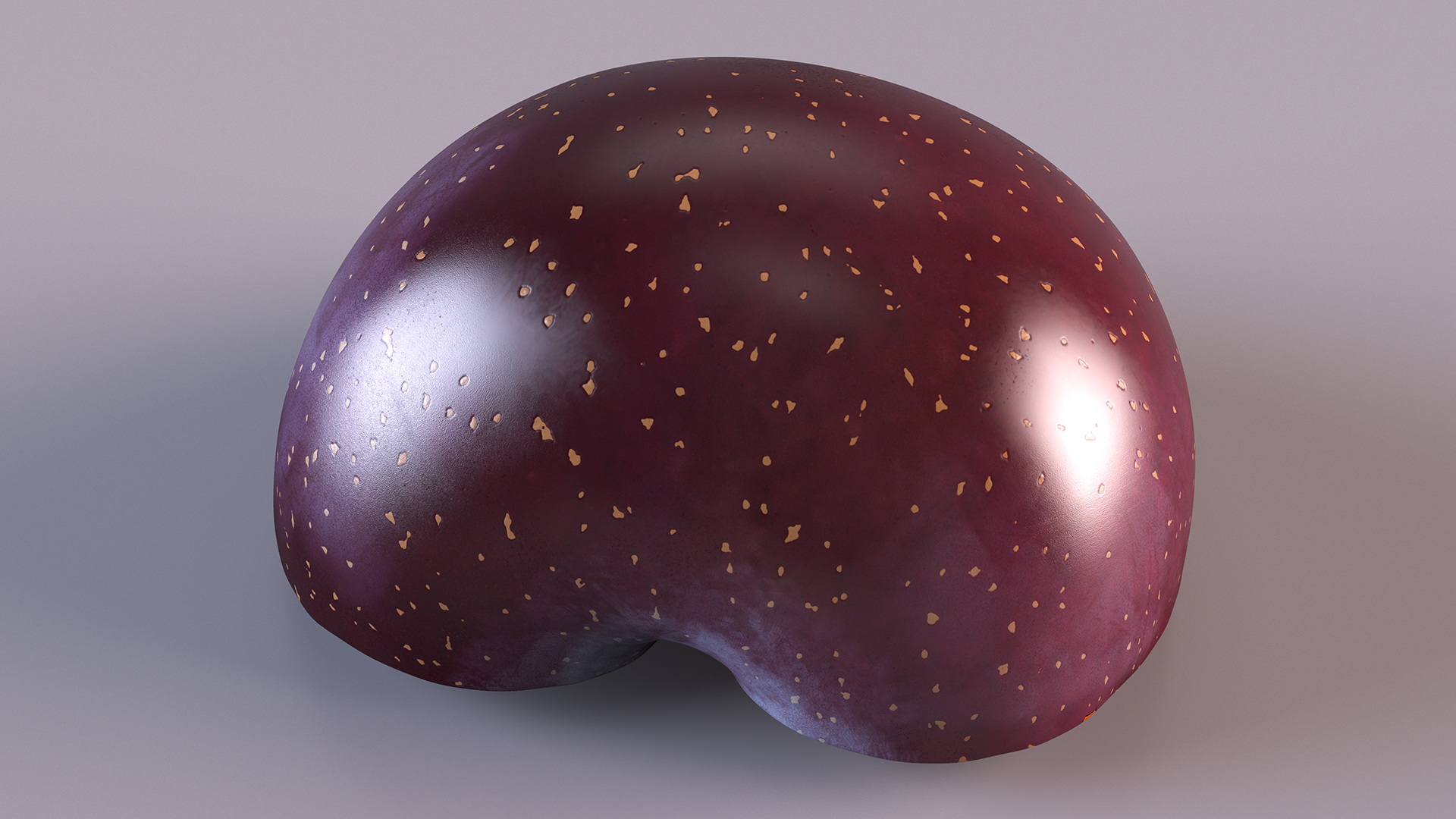 Ripe Plum Half 3D model