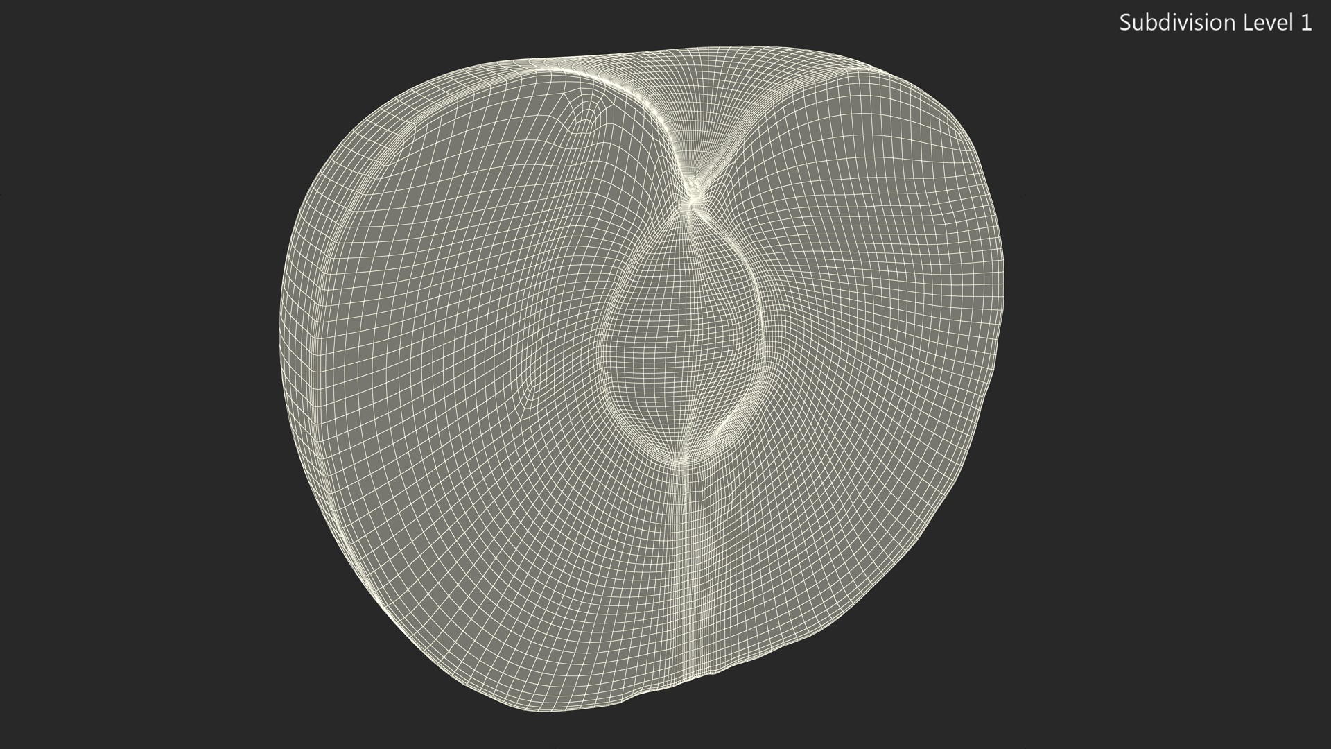 Ripe Plum Half 3D model