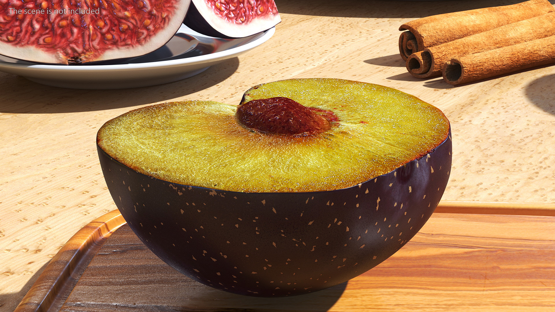 Ripe Plum Half 3D model