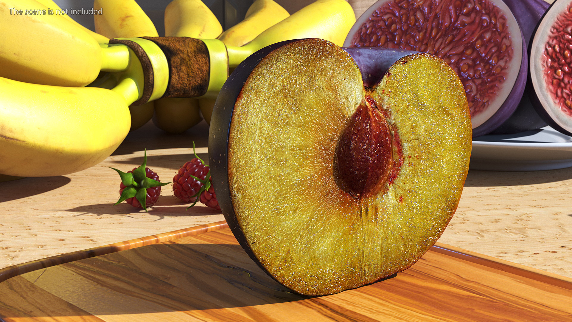 Ripe Plum Half 3D model
