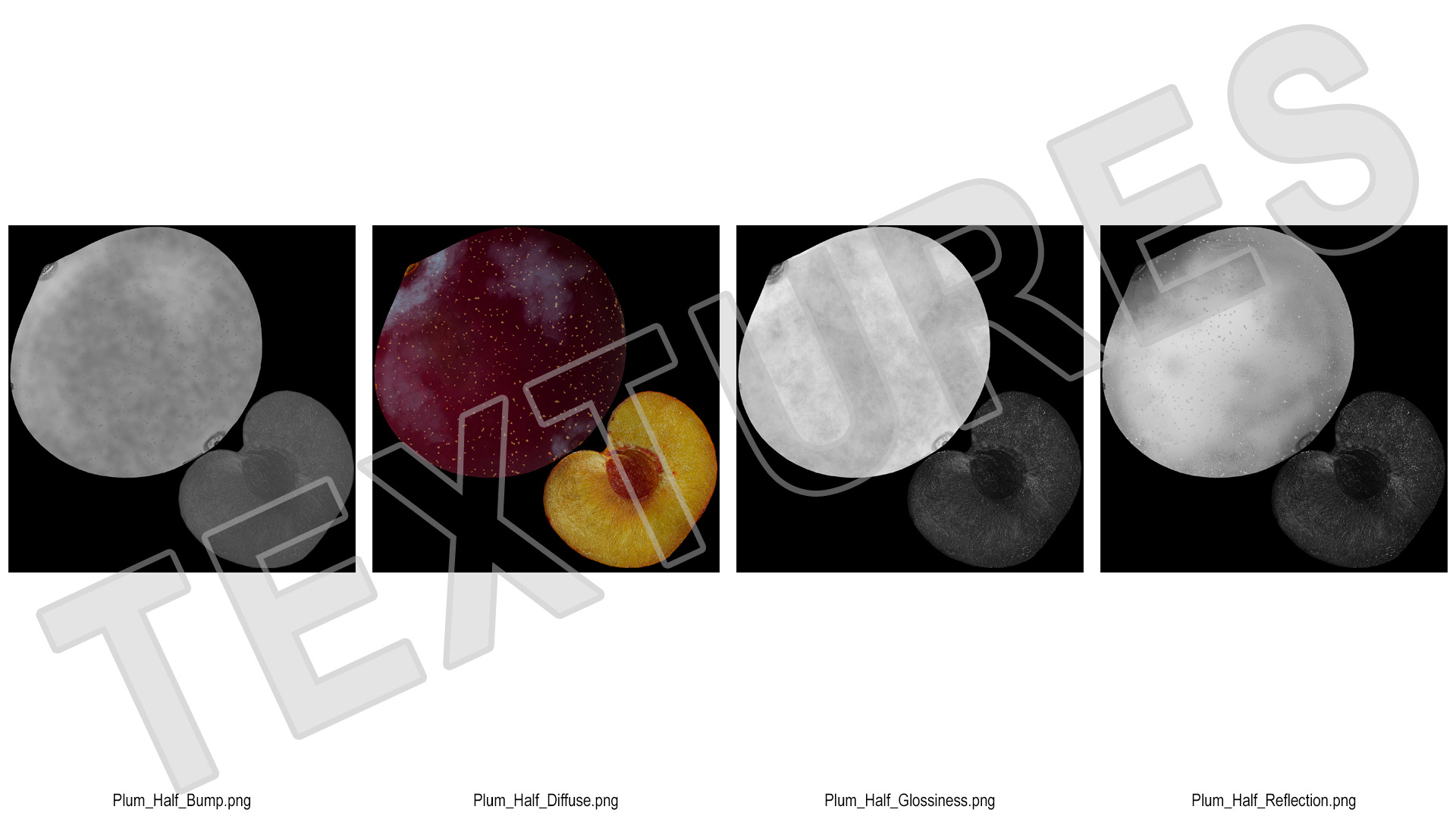 Ripe Plum Half 3D model