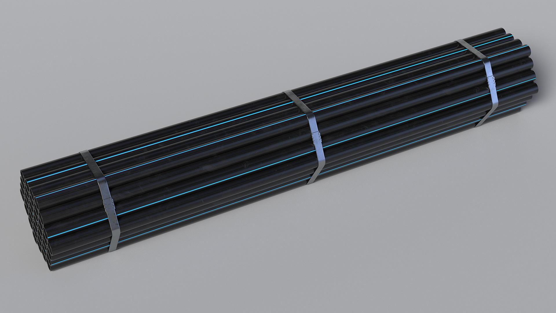 Plastic Pipes Bundle 2 Meters 3D model