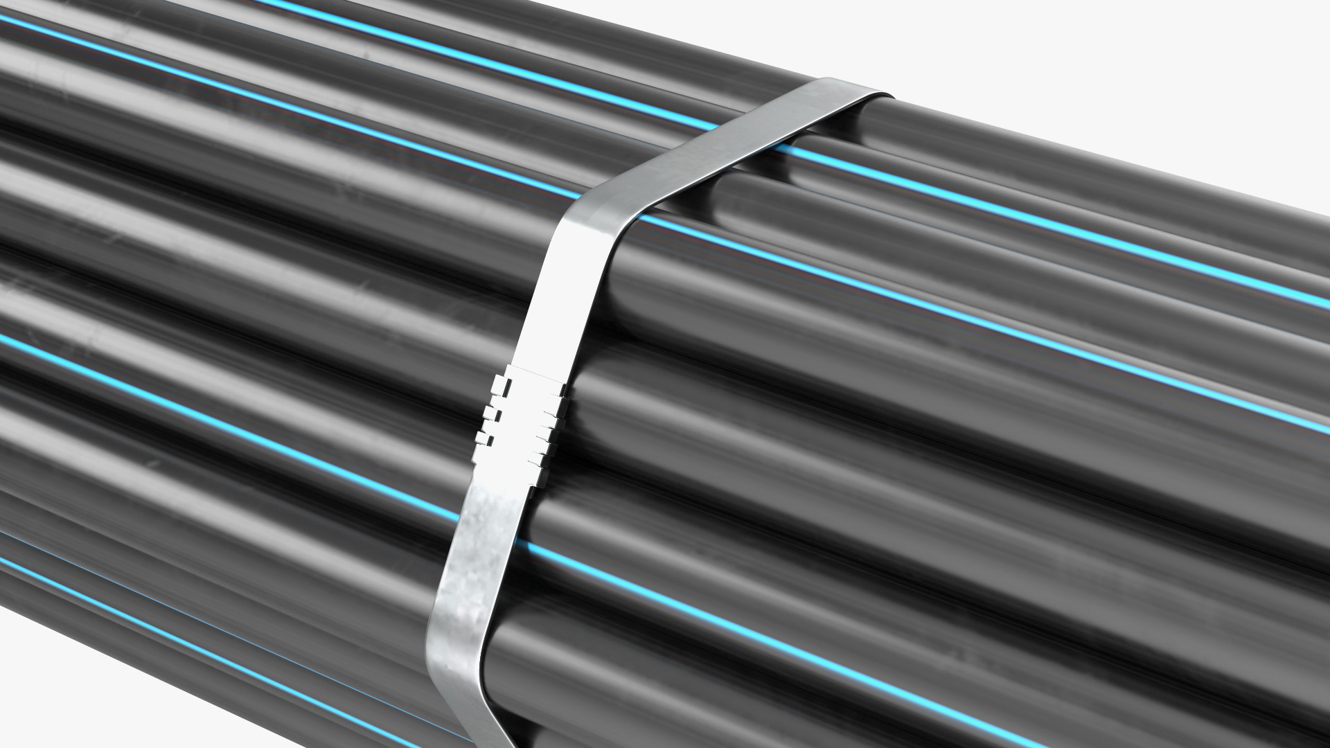 Plastic Pipes Bundle 2 Meters 3D model