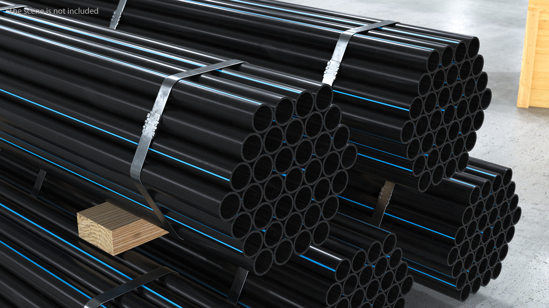 Plastic Pipes Bundle 2 Meters 3D model