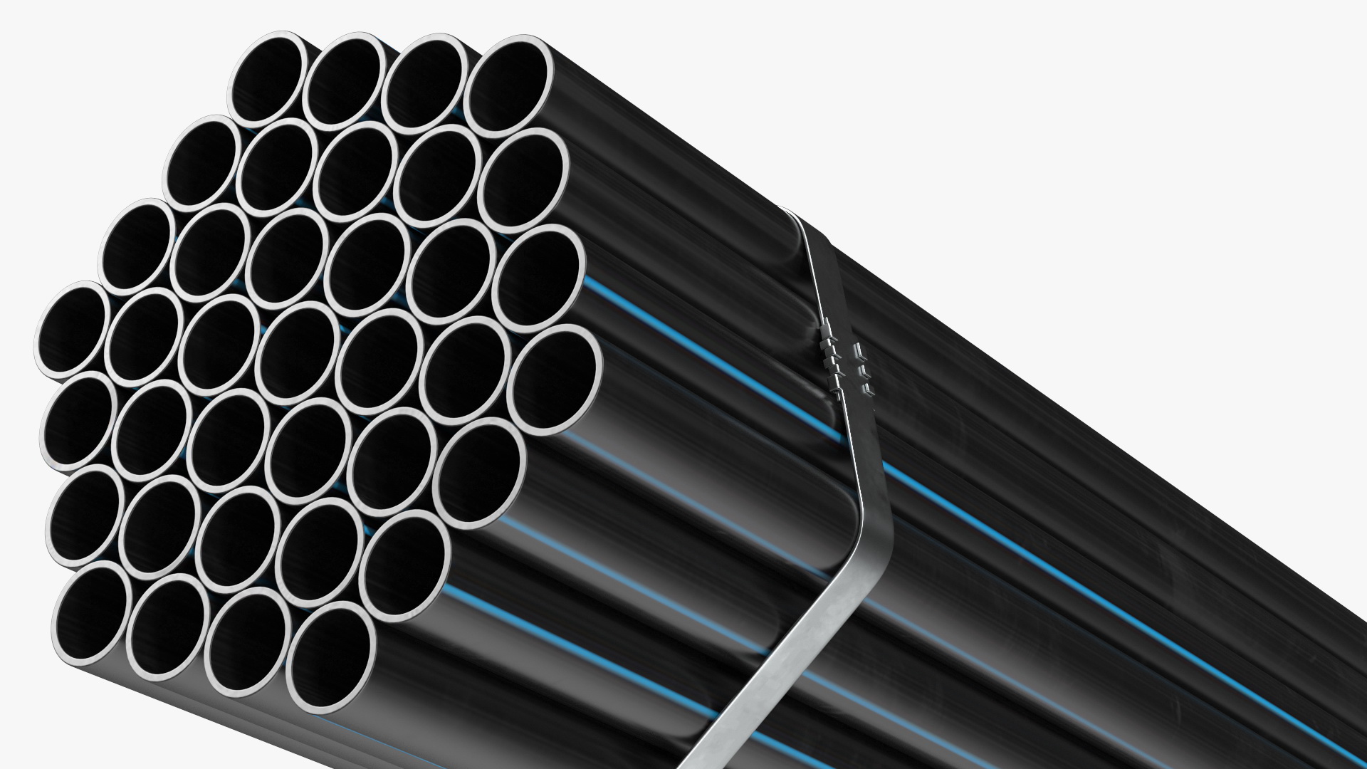 Plastic Pipes Bundle 2 Meters 3D model