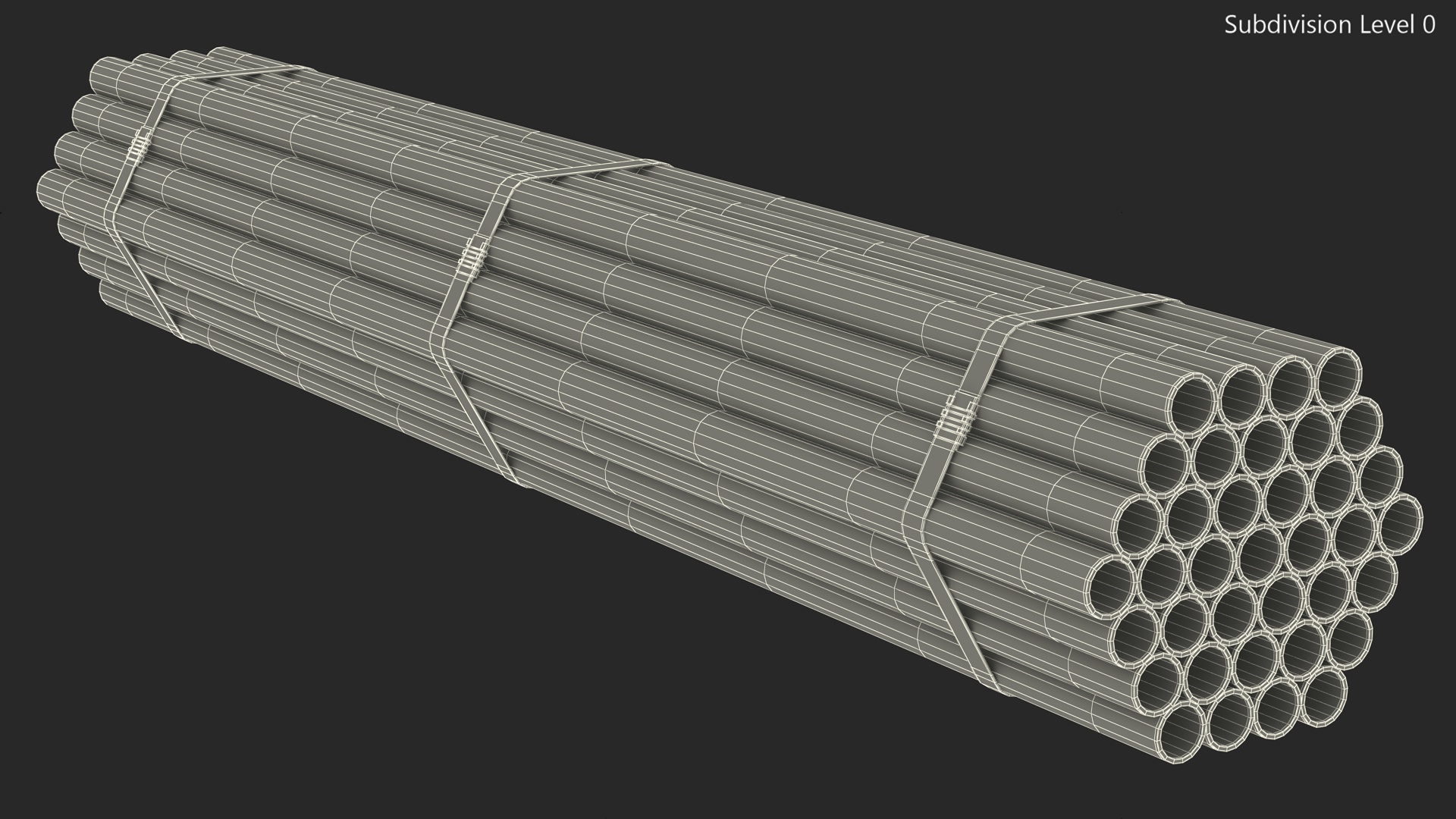 Plastic Pipes Bundle 2 Meters 3D model