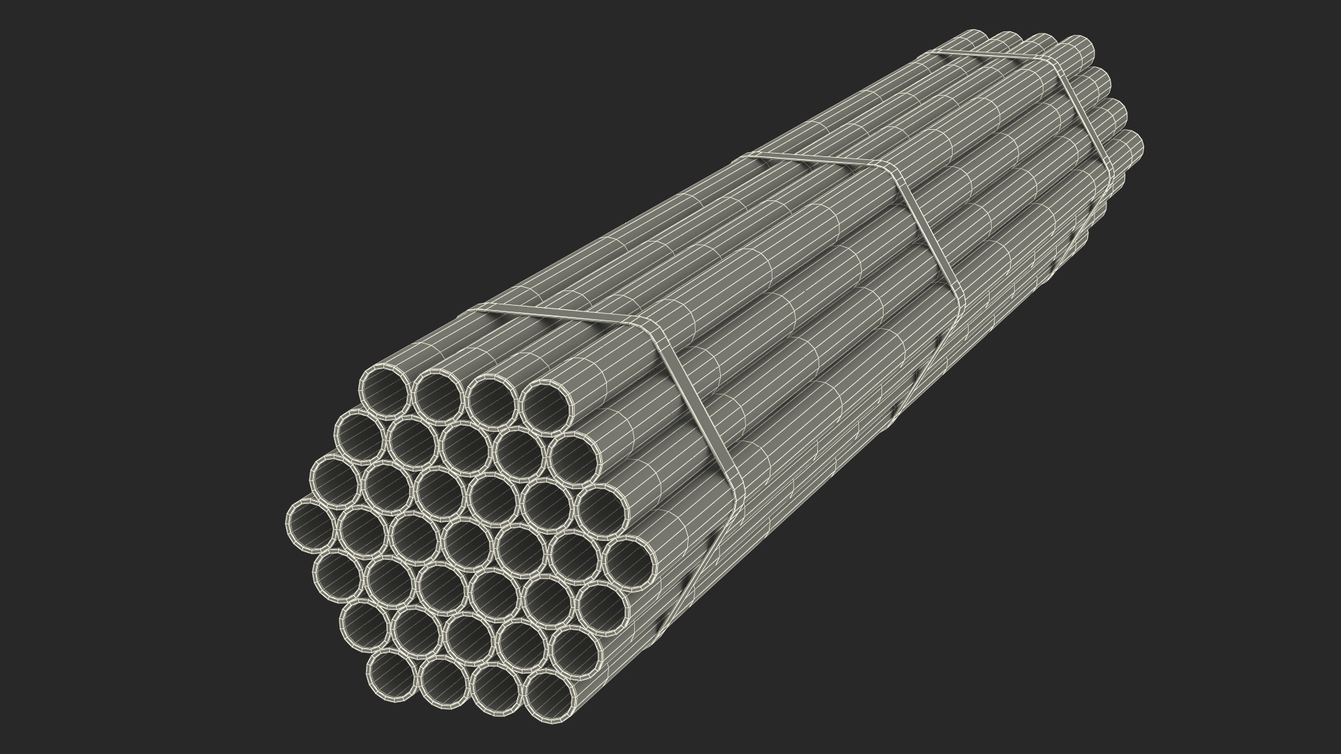 Plastic Pipes Bundle 2 Meters 3D model