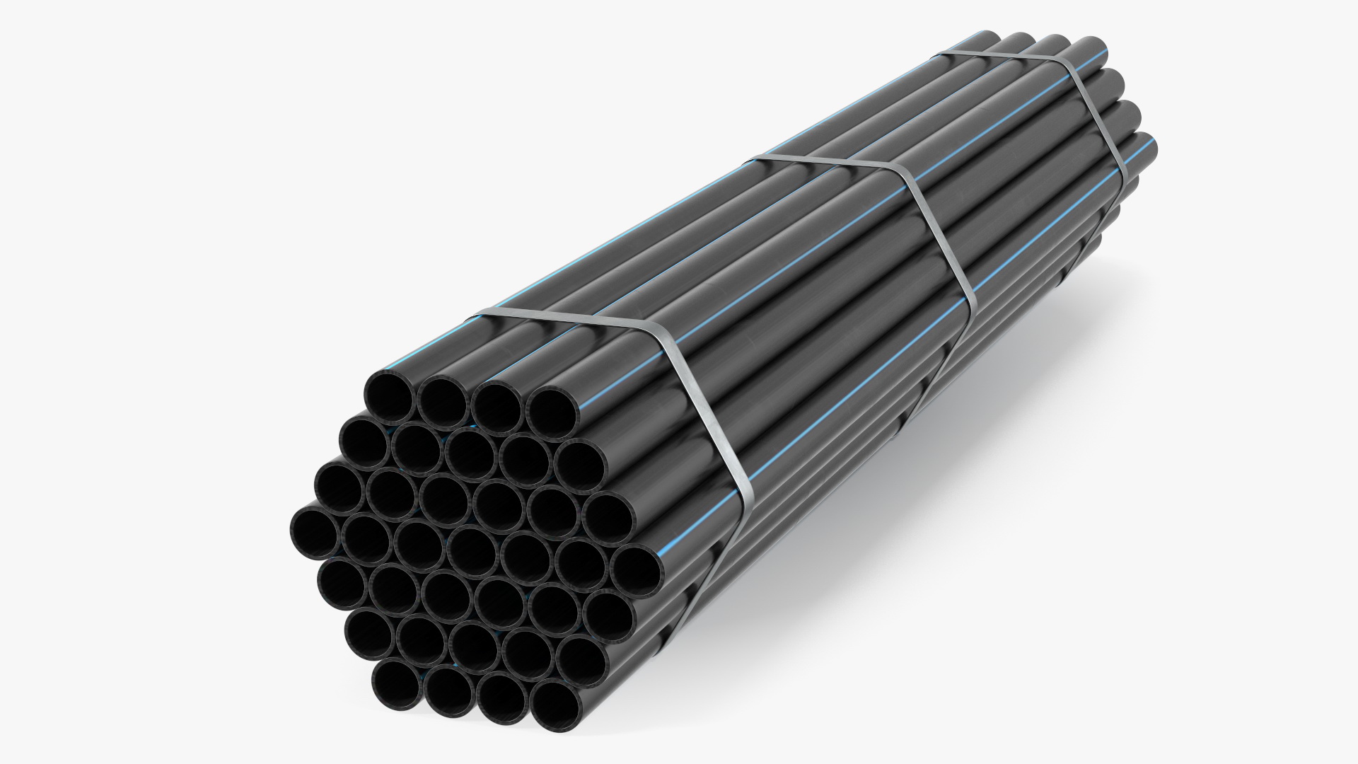 Plastic Pipes Bundle 2 Meters 3D model