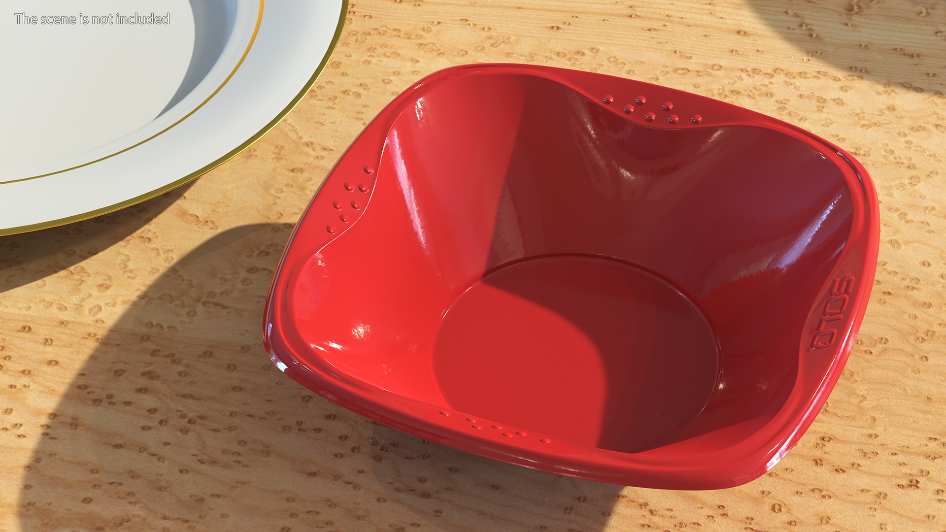 Solo Squared Plastic Bowl Red 3D model