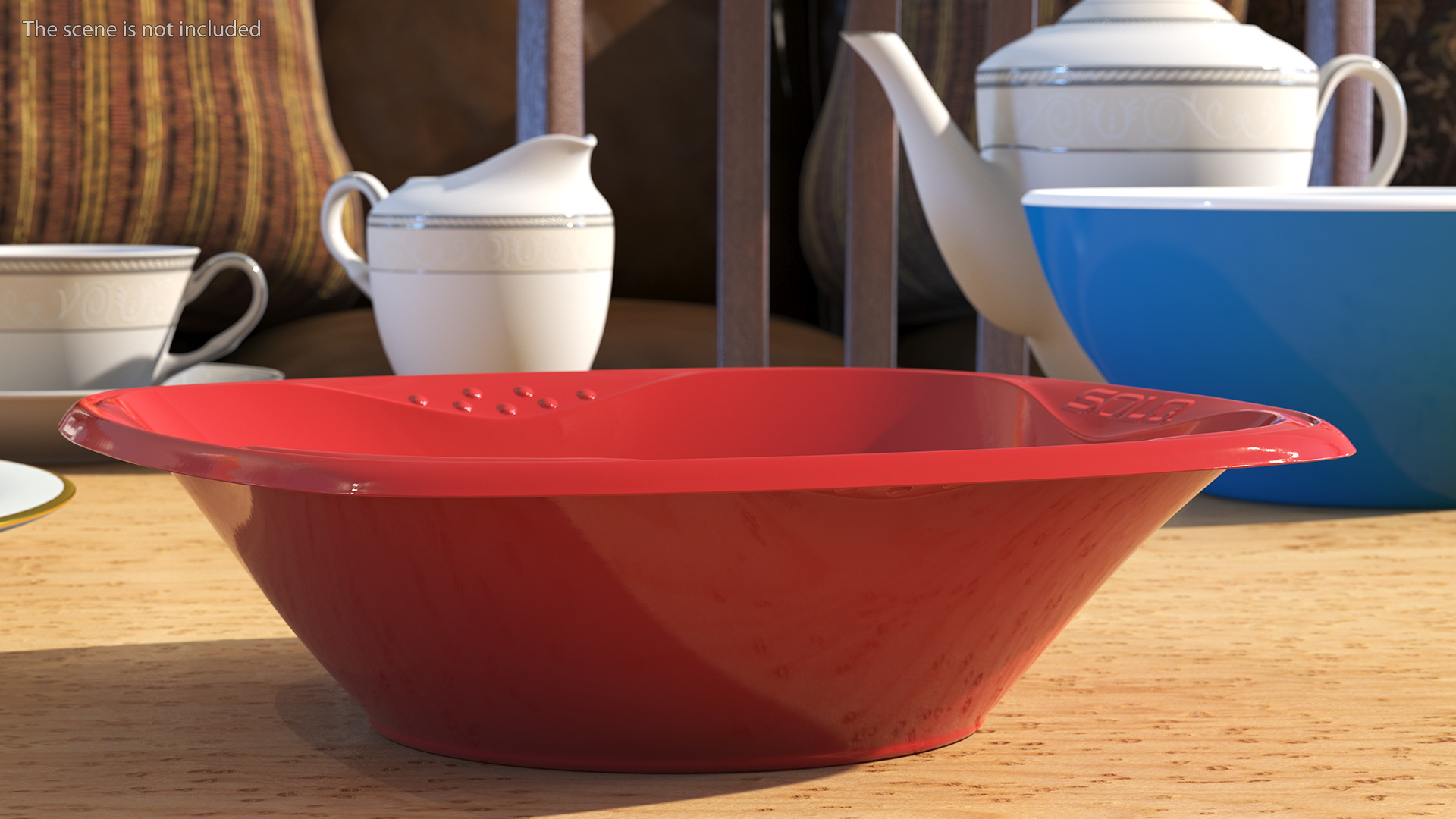 Solo Squared Plastic Bowl Red 3D model