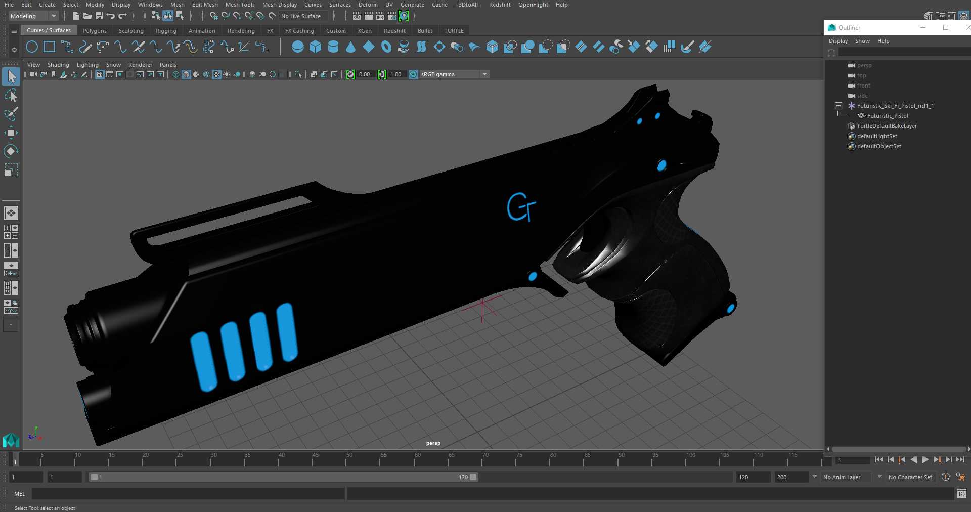 Futuristic Sci Fi Pistol 3D model