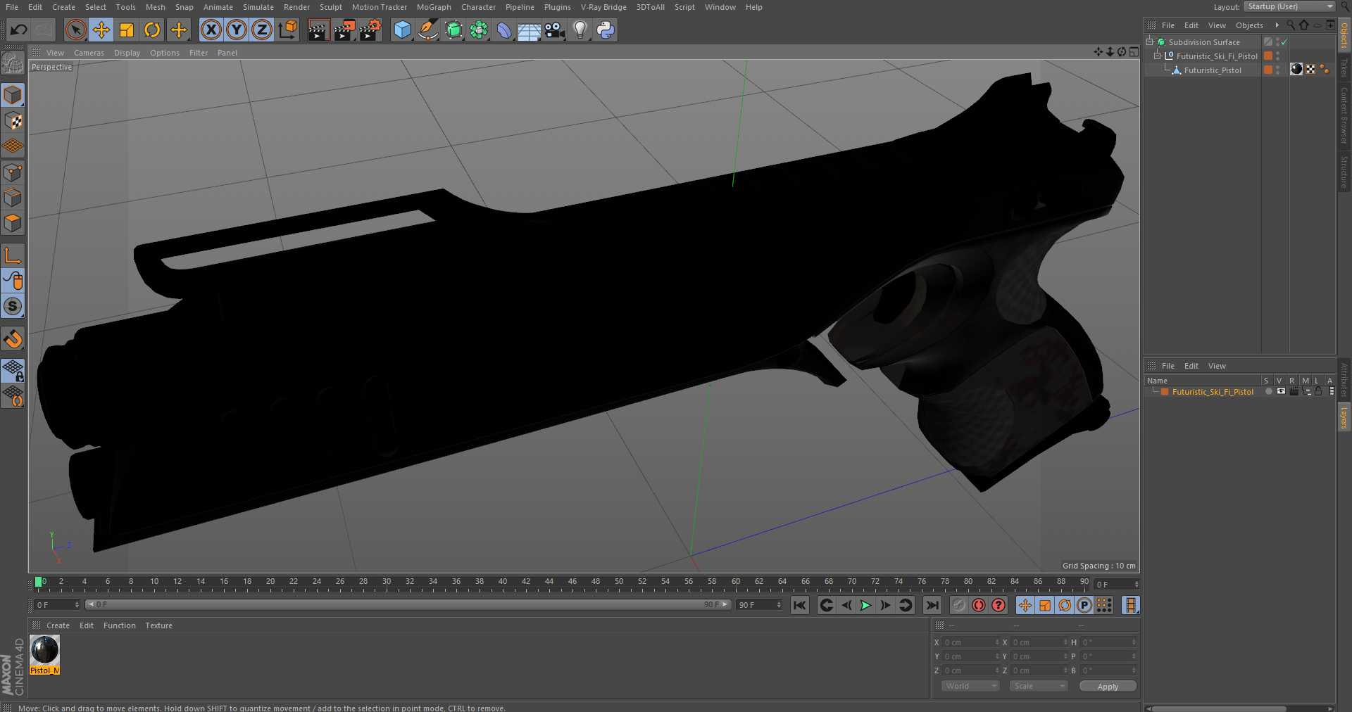 Futuristic Sci Fi Pistol 3D model