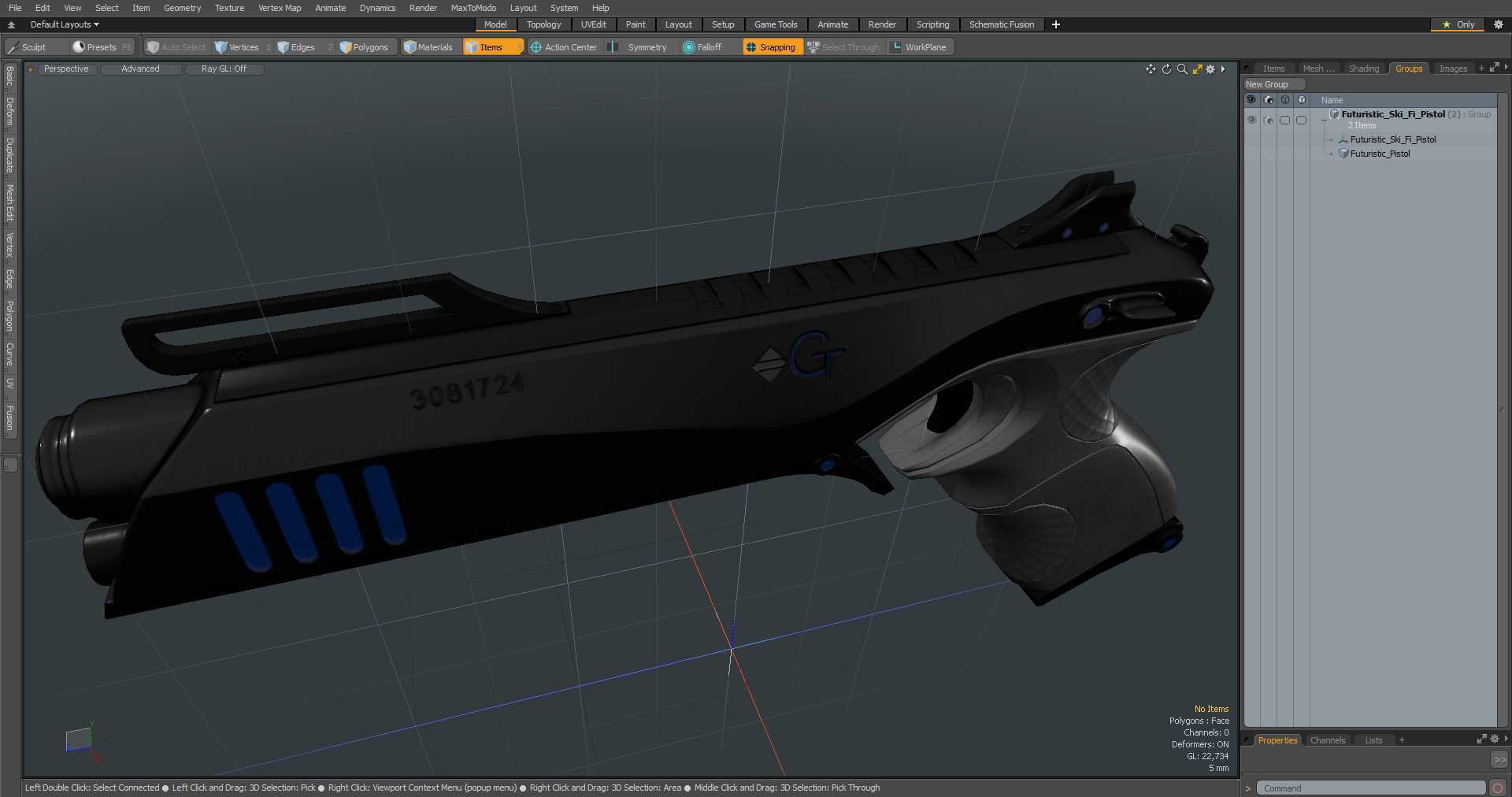Futuristic Sci Fi Pistol 3D model