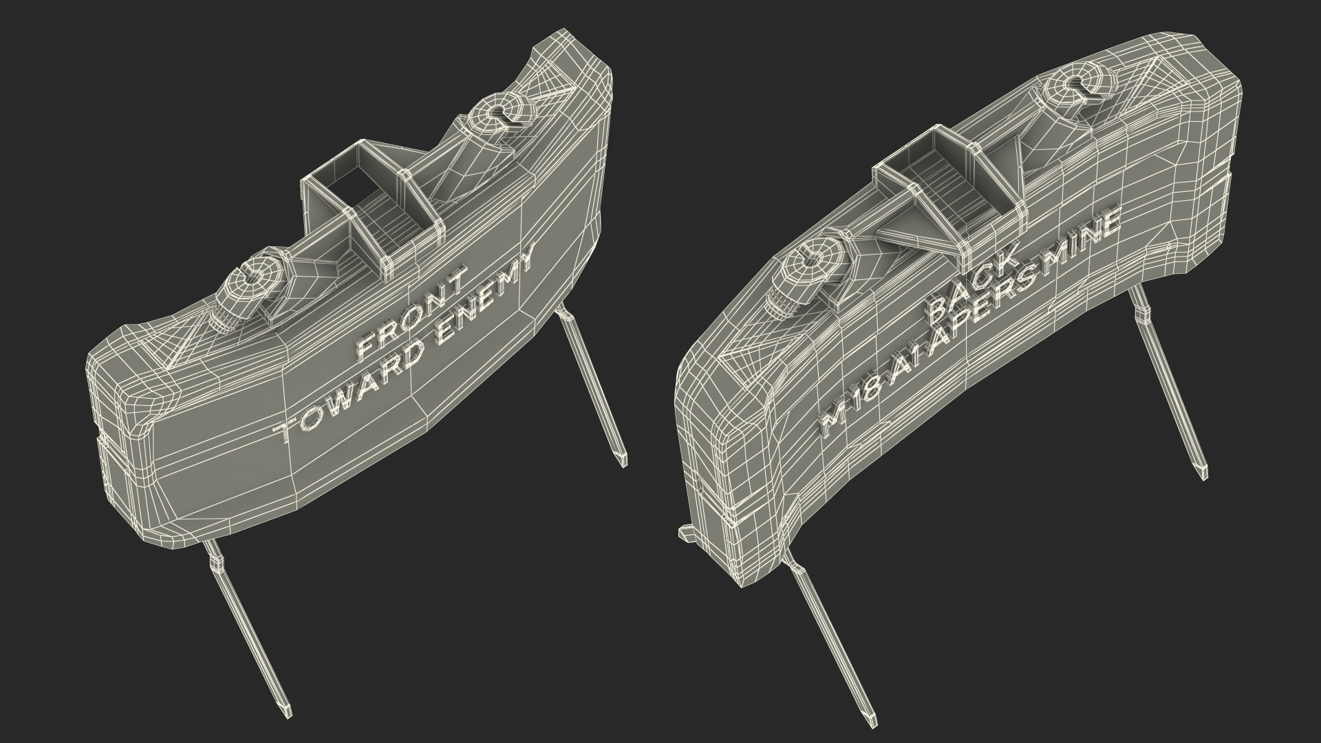 M18A1 Claymore Anti Personnel Mine Aged 3D model