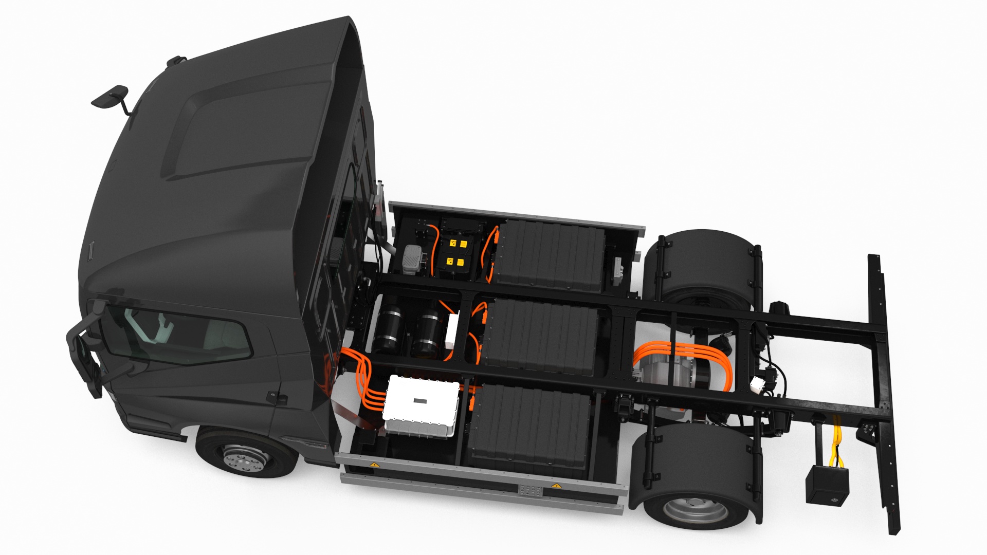 Electric Black Truck No Cargo 3D model