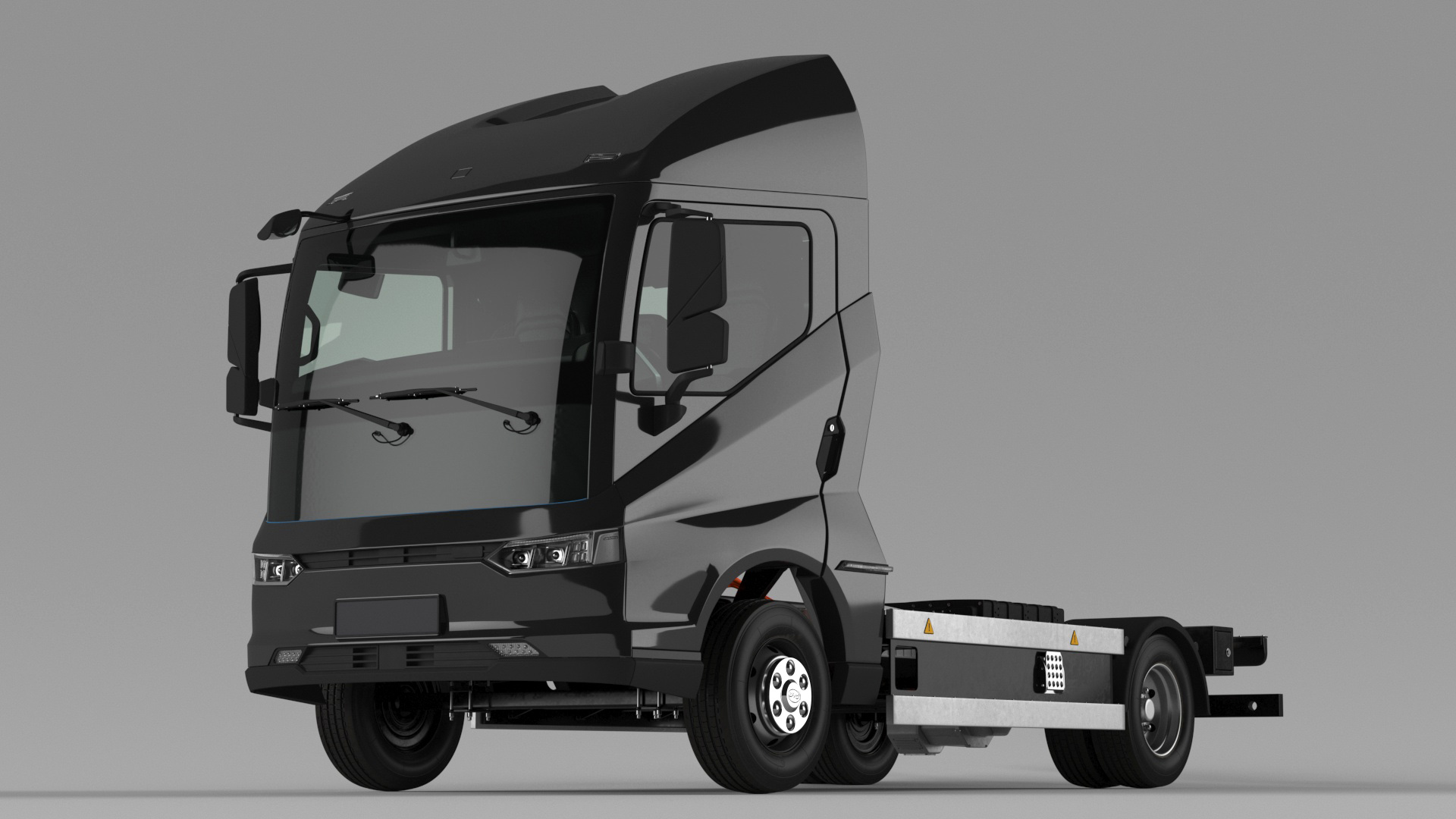 Electric Black Truck No Cargo 3D model
