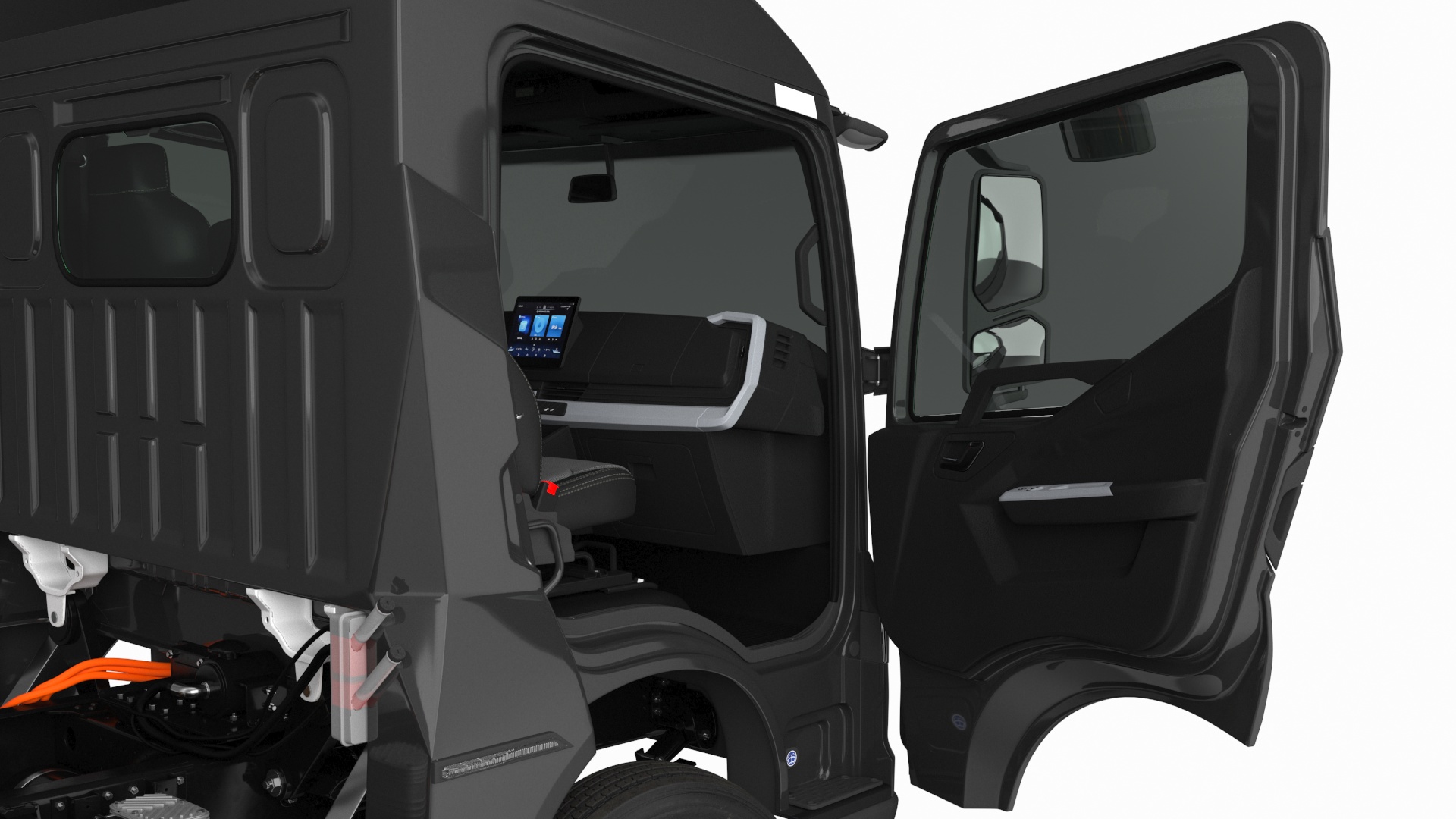 Electric Black Truck No Cargo 3D model