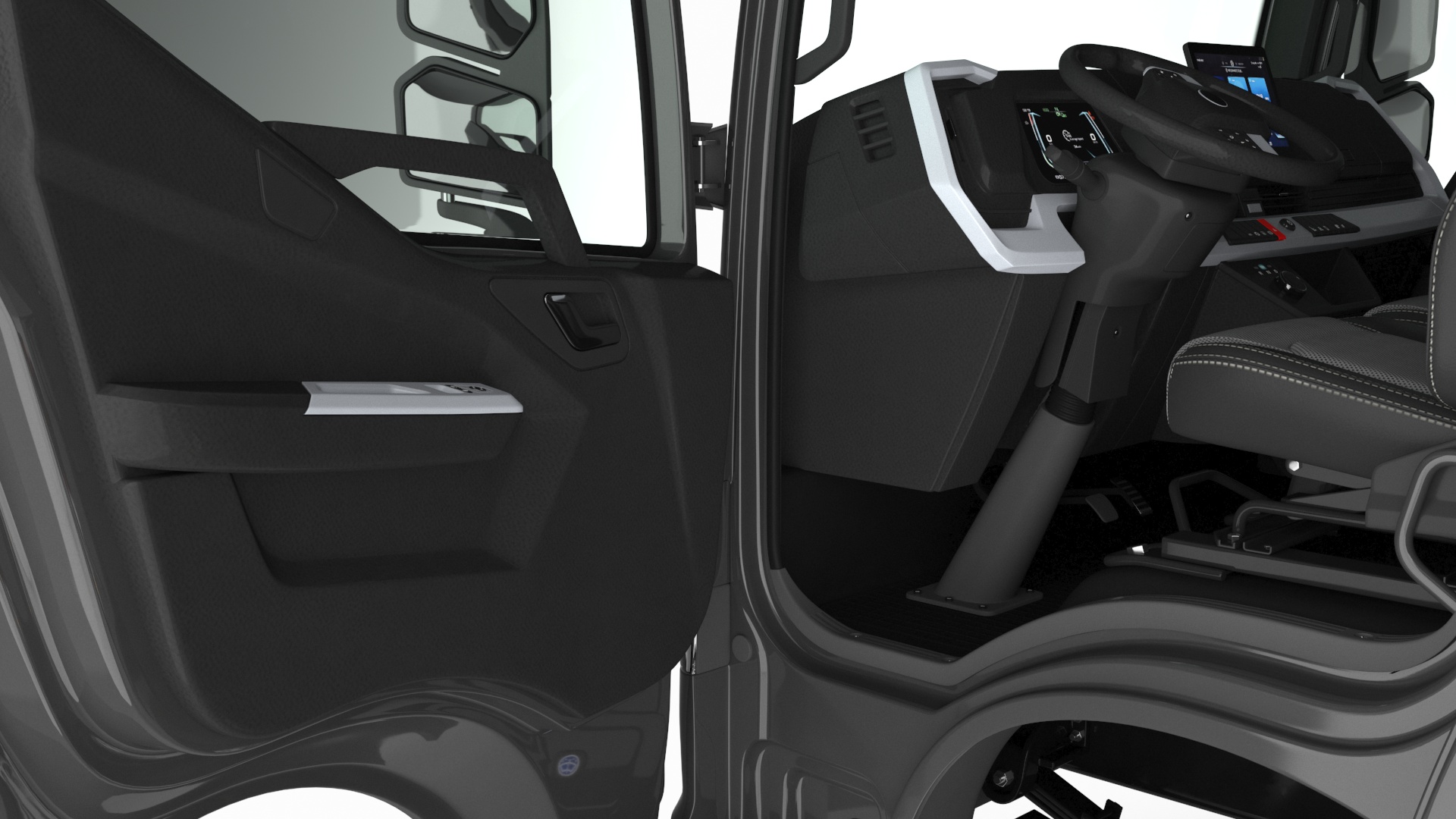 Electric Black Truck No Cargo 3D model