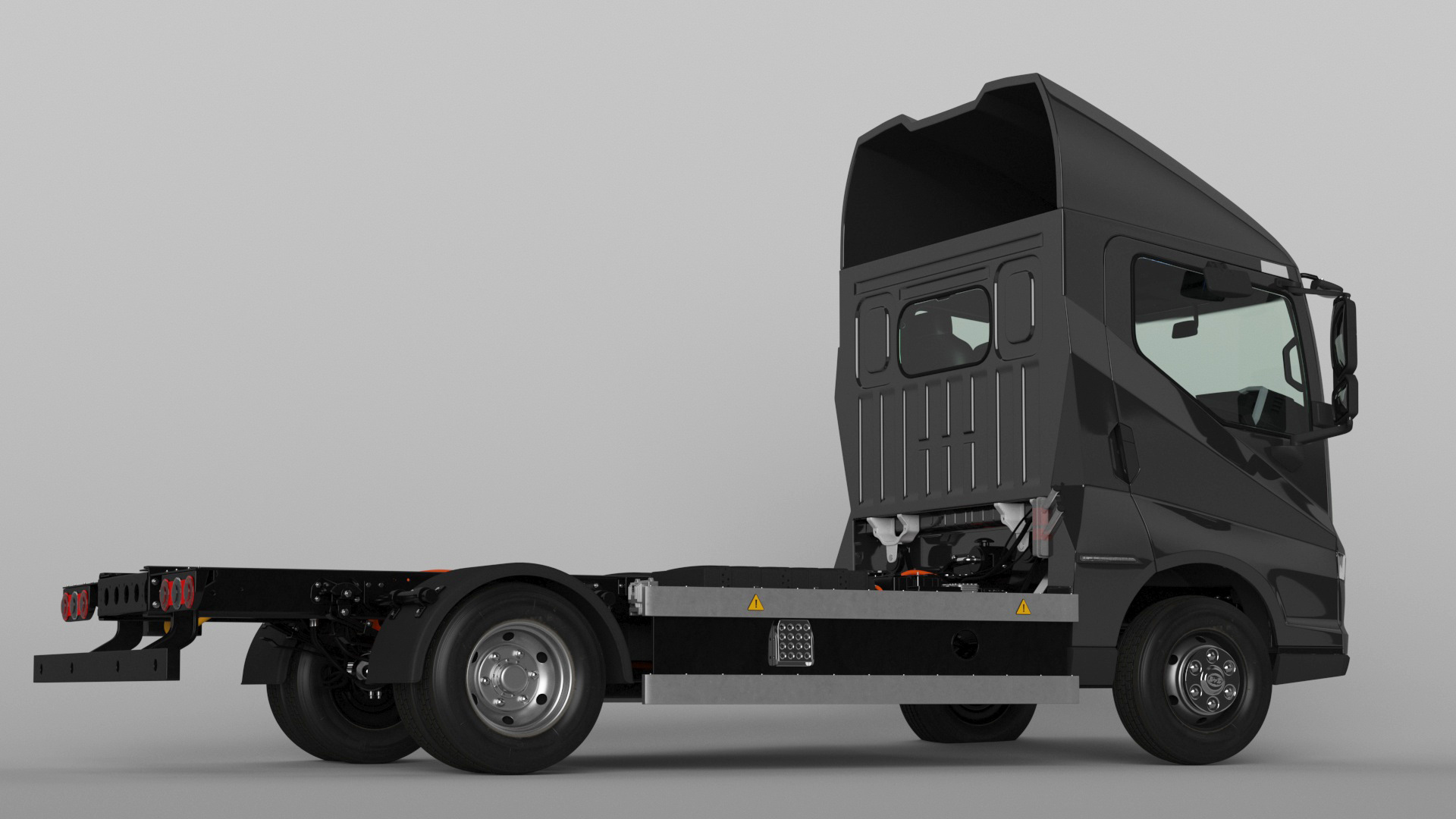 Electric Black Truck No Cargo 3D model