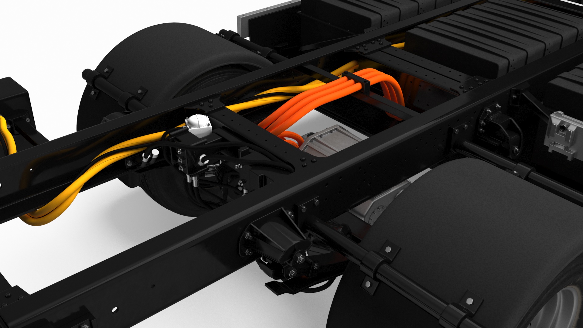 Electric Black Truck No Cargo 3D model